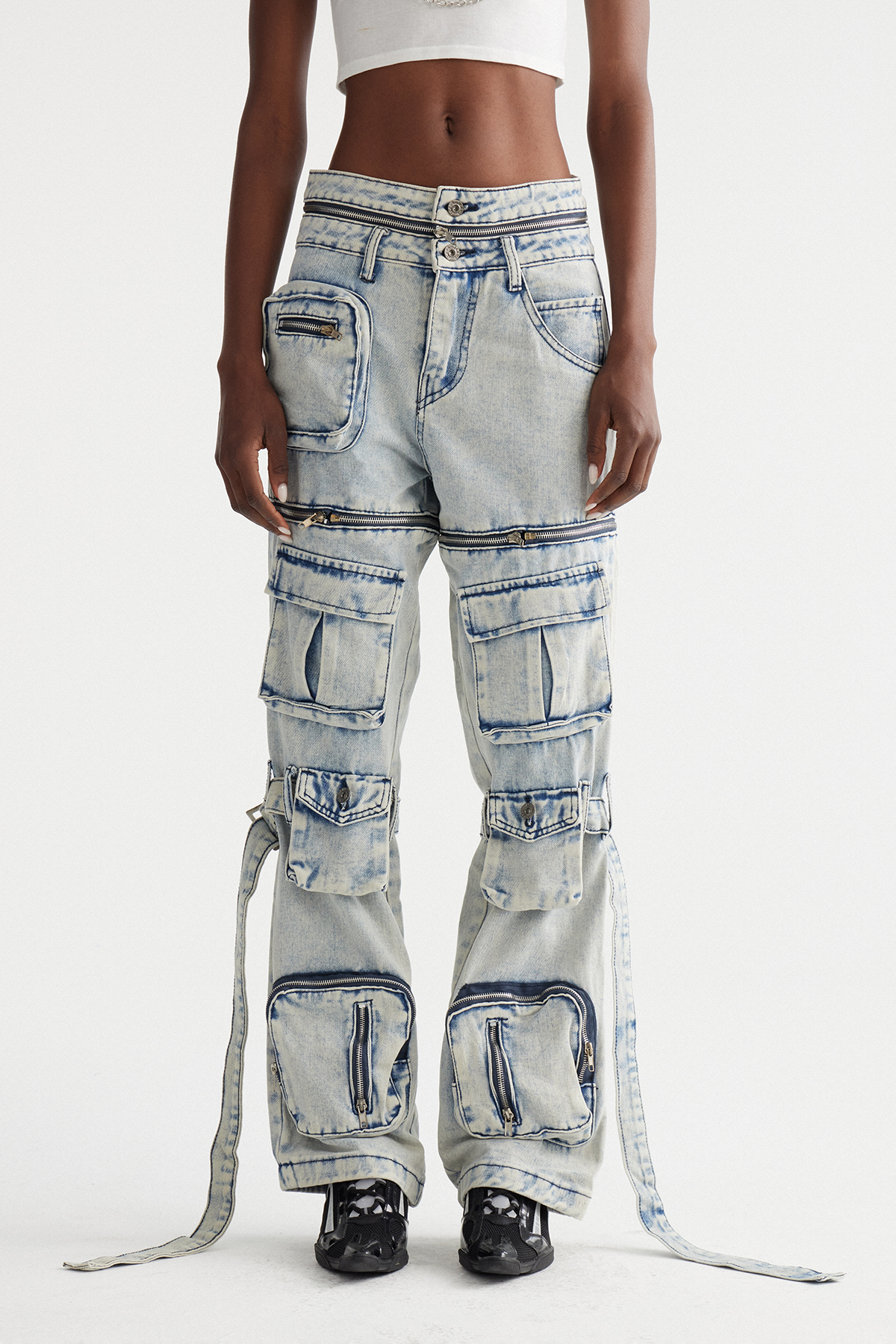 Inacio Zipper Cargo Jeans