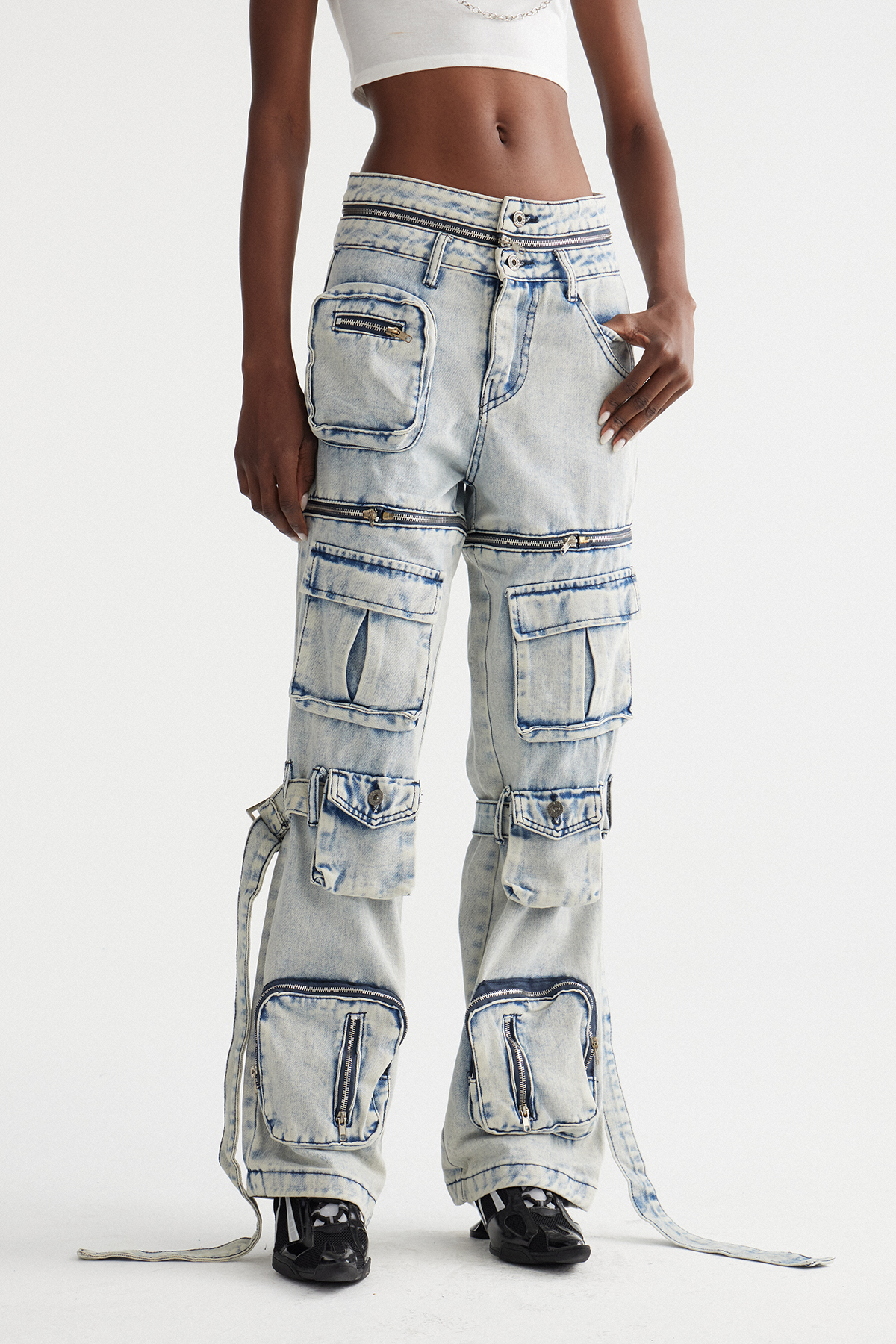 Inacio Zipper Cargo Jeans