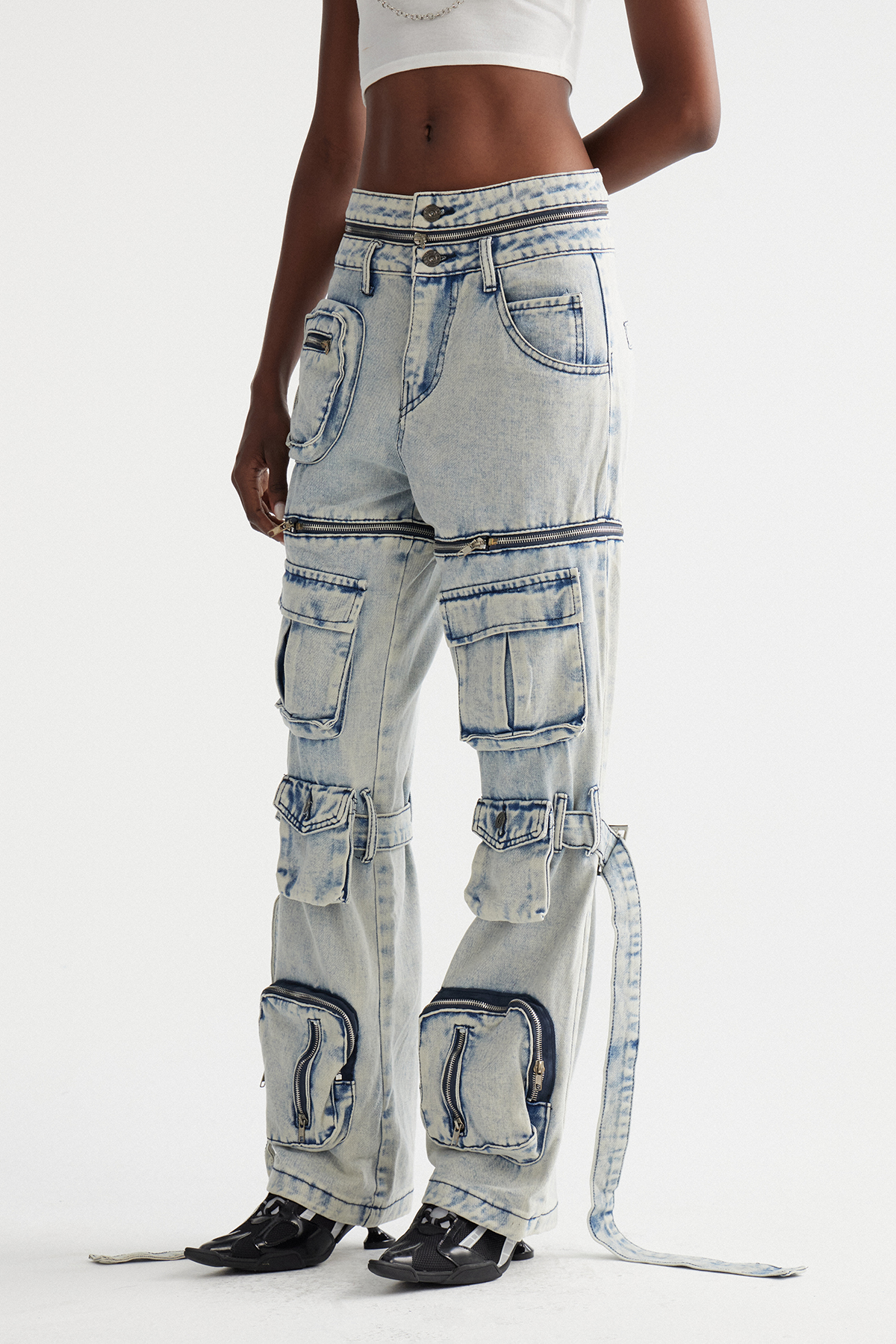 Inacio Zipper Cargo Jeans