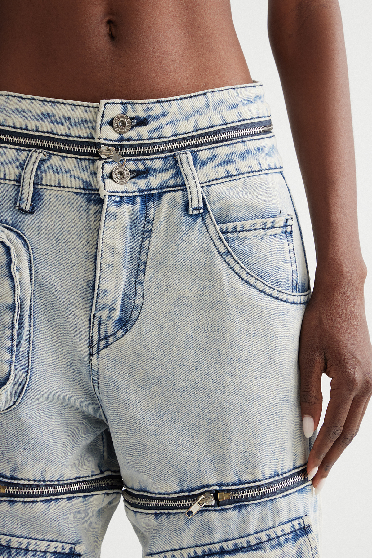 Inacio Zipper Cargo Jeans