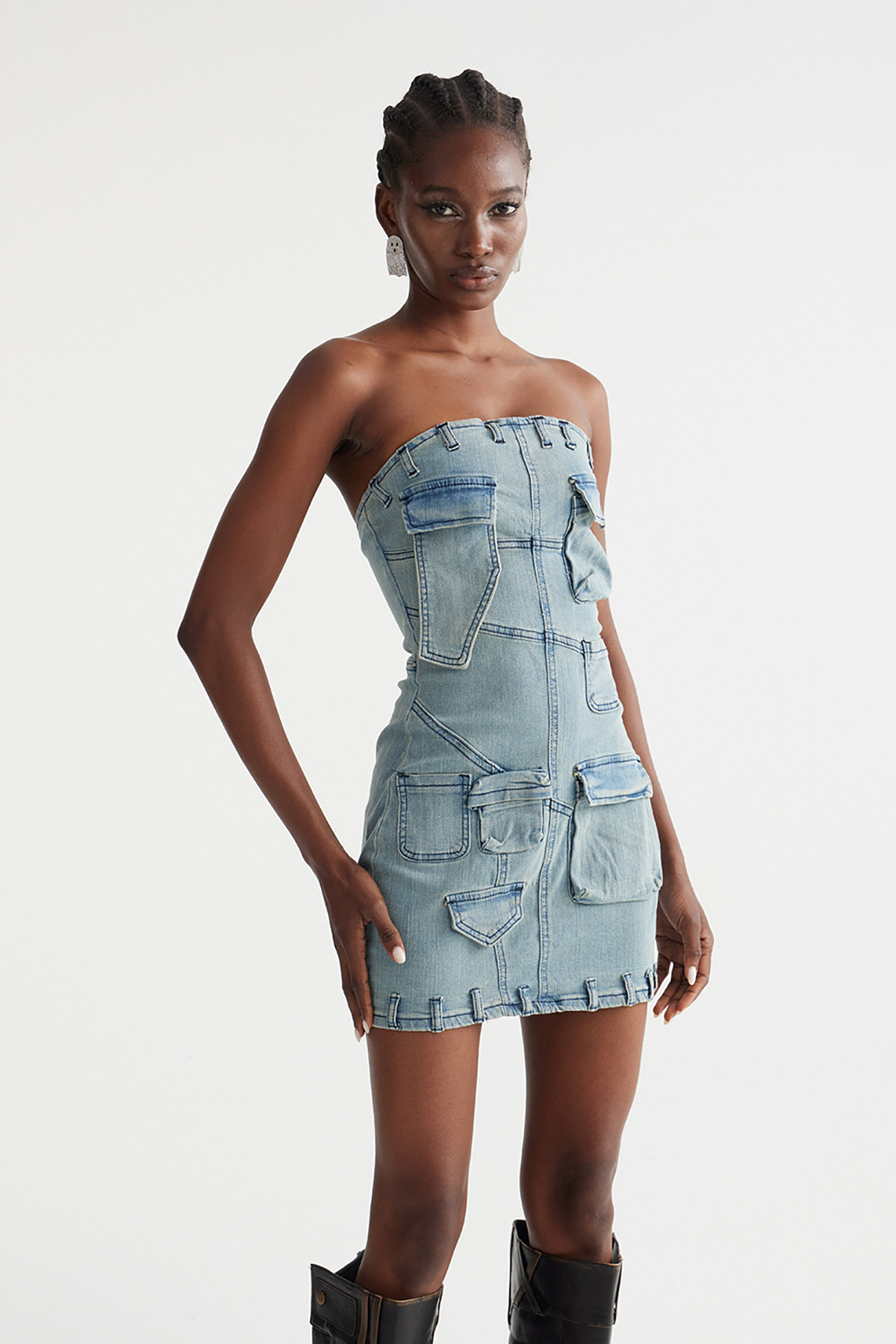 Inaki Strapless Denim Mini Dress