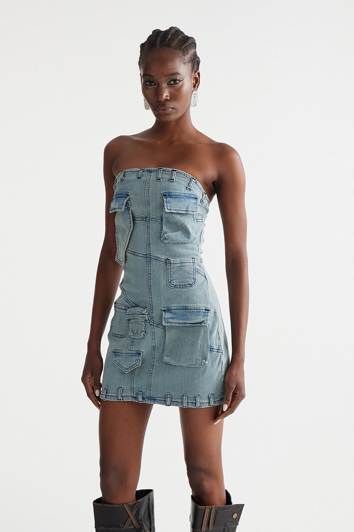 Inaki Strapless Denim Mini Dress