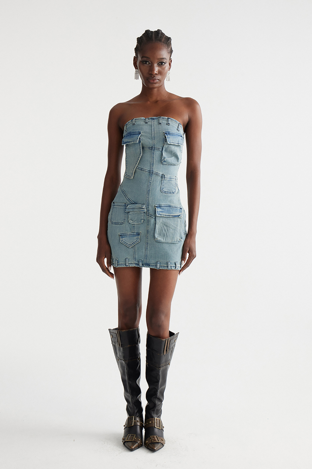 Inaki Strapless Denim Mini Dress