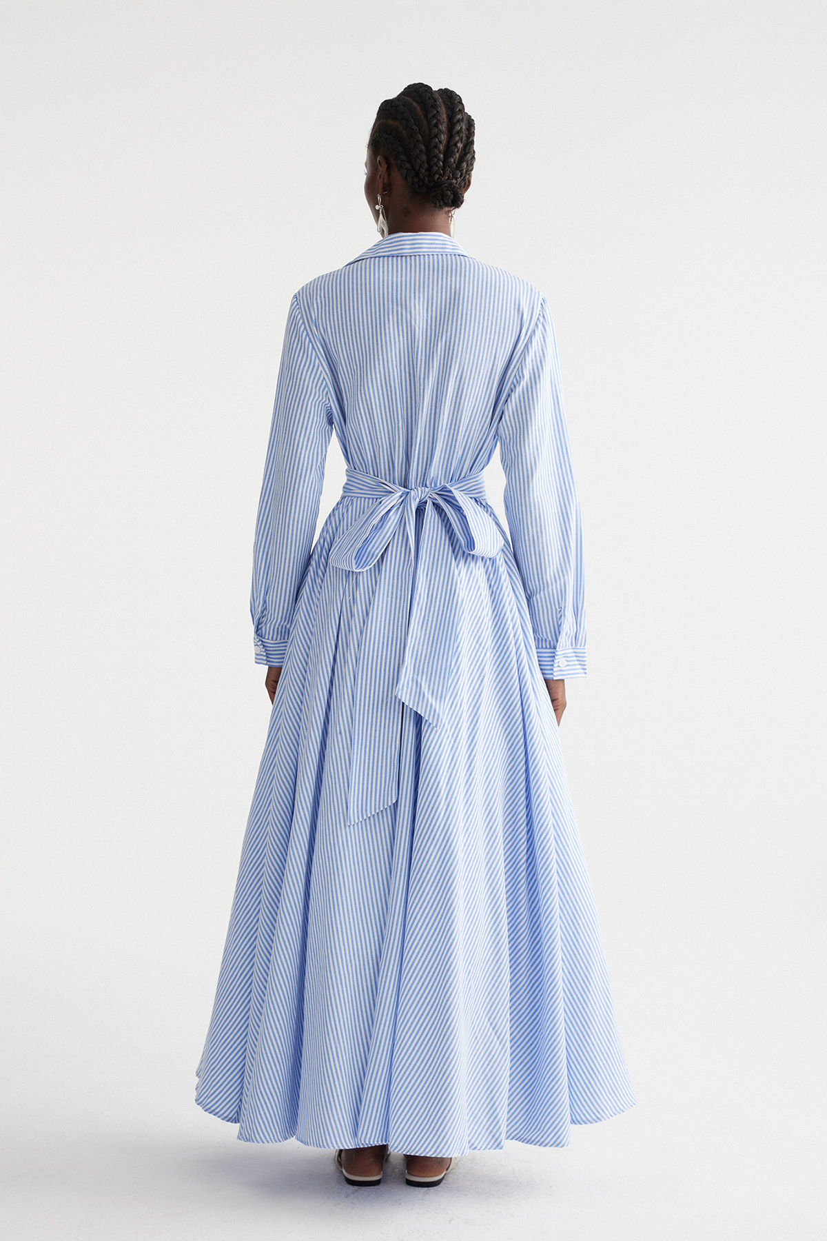 Inanna Stripe Maxi Shirt Dress