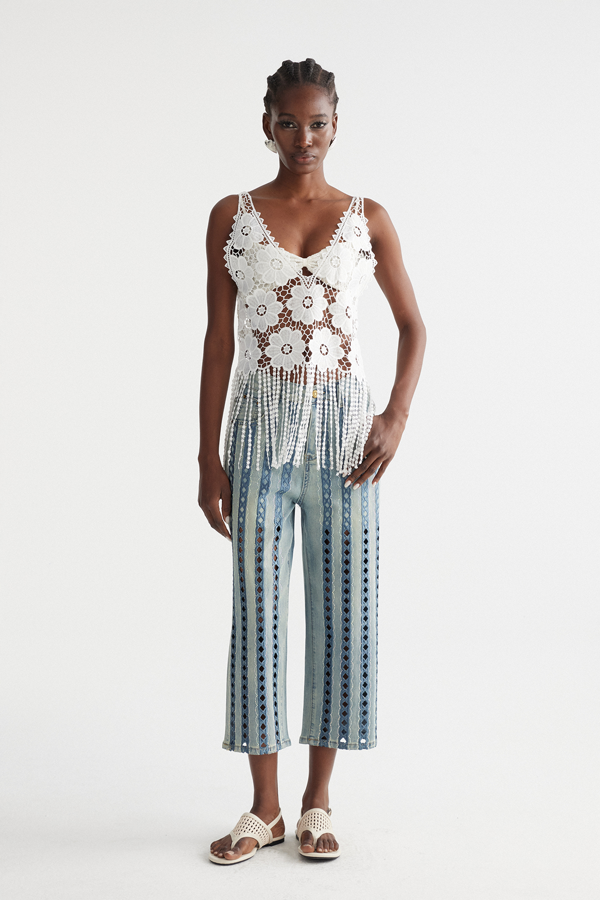 Inaya Cutout Rhinestone Jeans