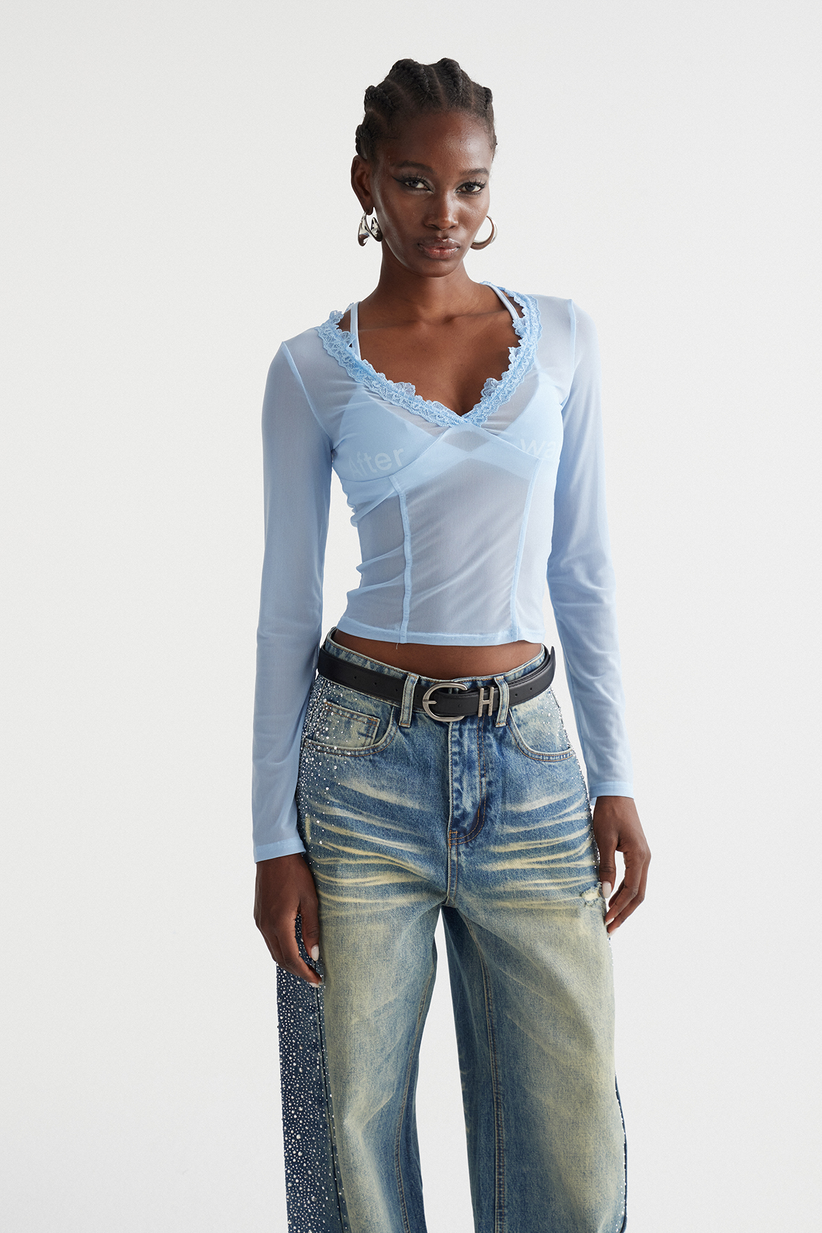 Inayah Long Sleeve Mesh Top