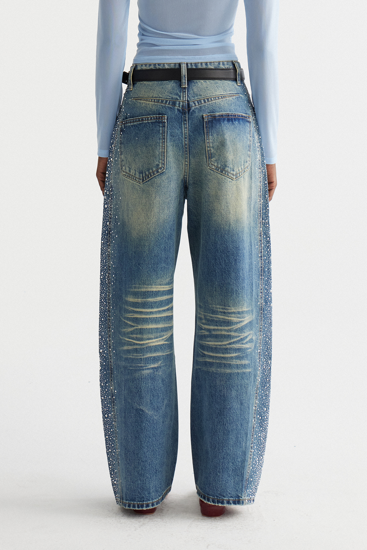 Inayat Rhinestone Baggy Jeans