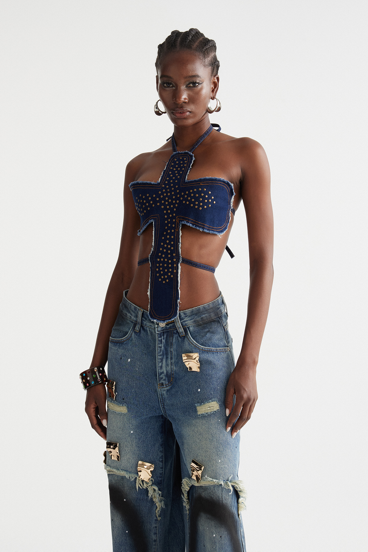Inayatullah Studded Backless Top