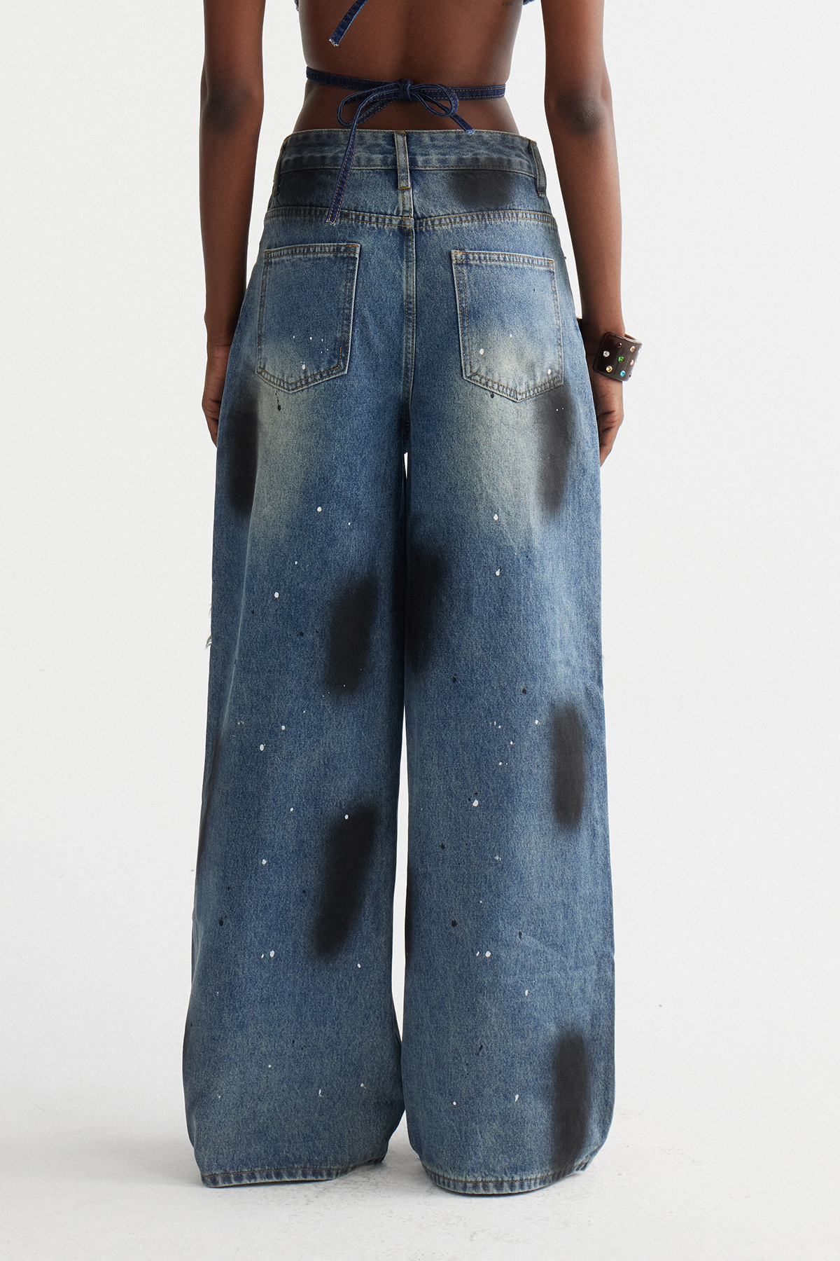 Inbal Embellished Fringe Barrel Jeans