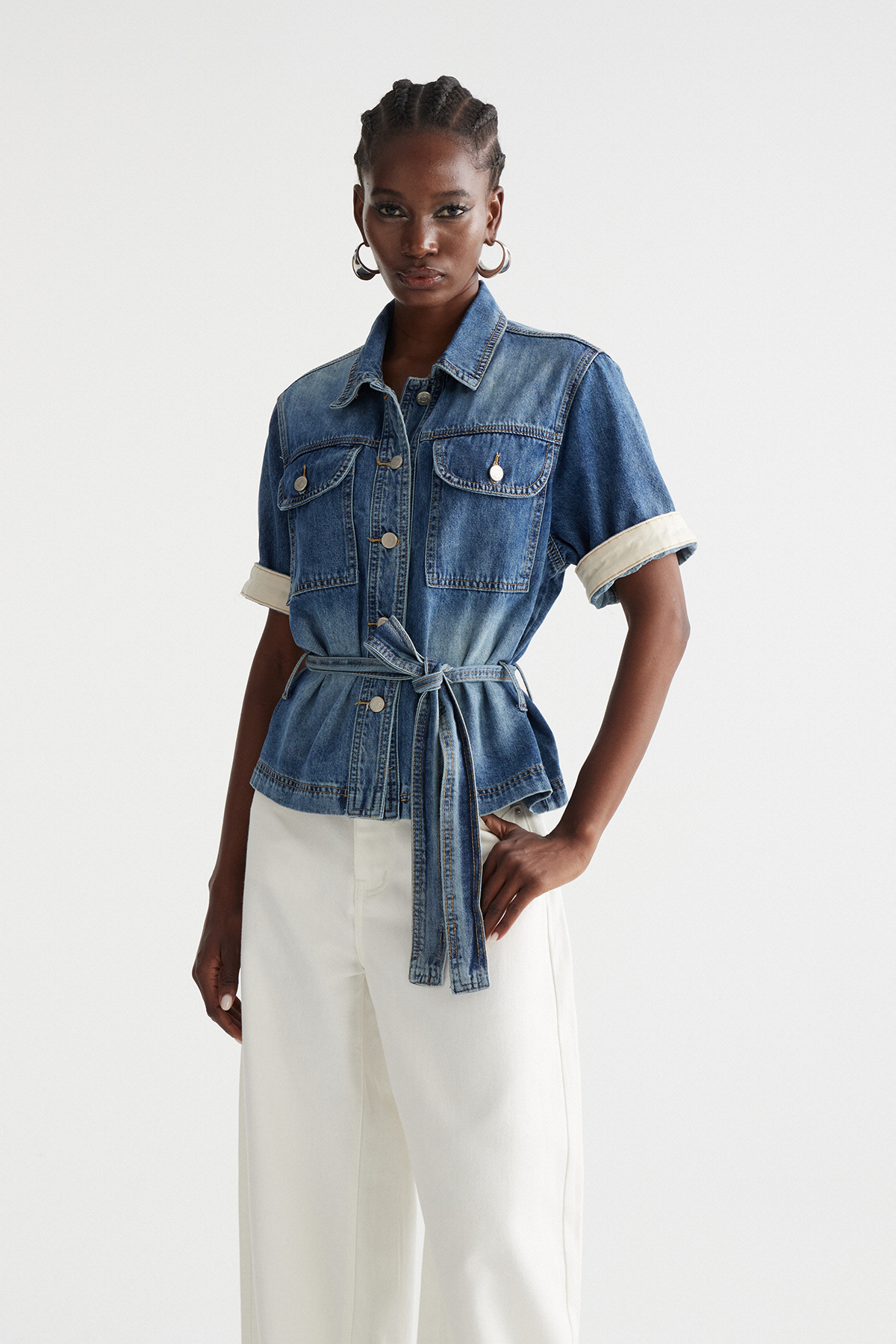 Indah Belt Denim Jacket