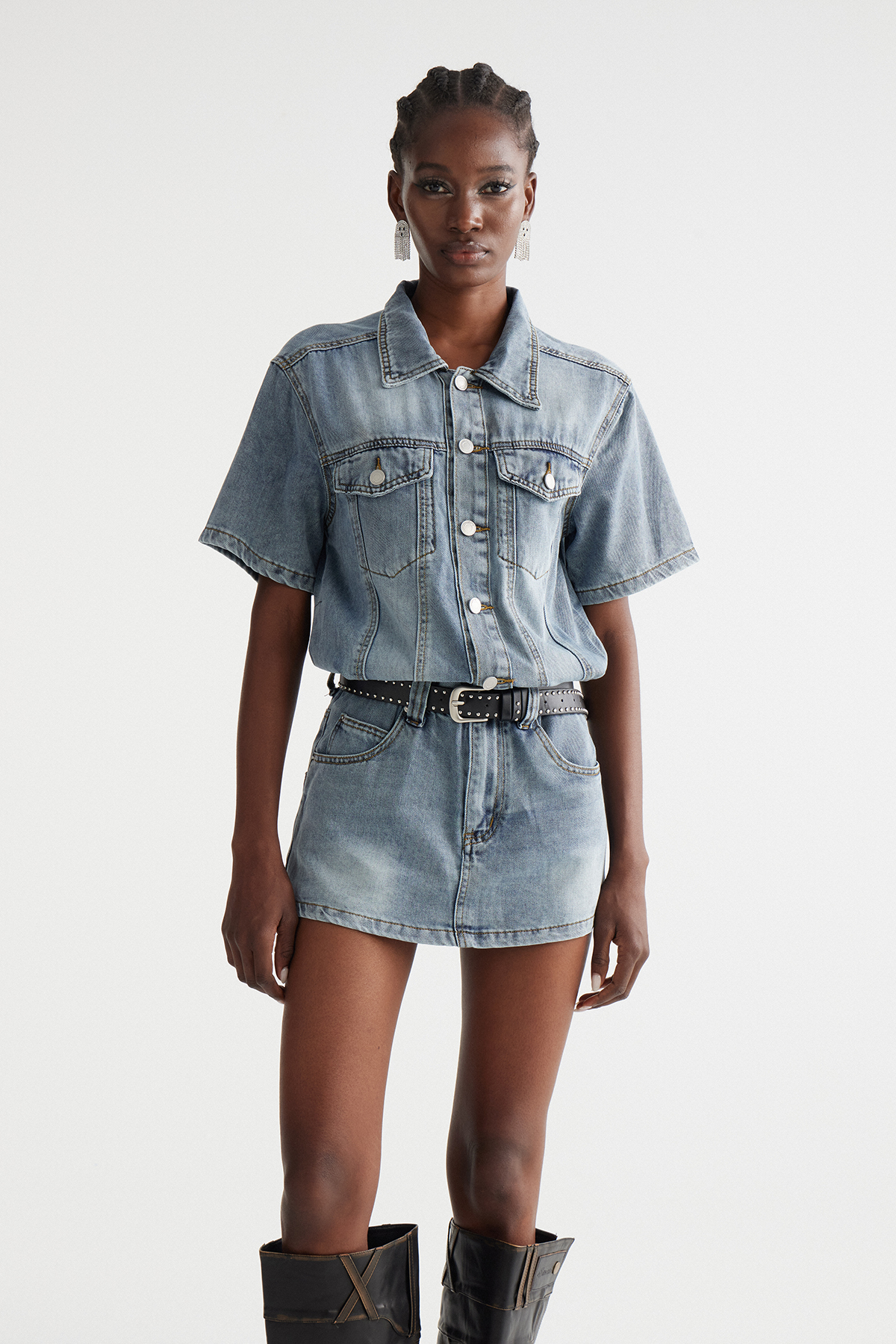 Indalecio Denim Playsuit