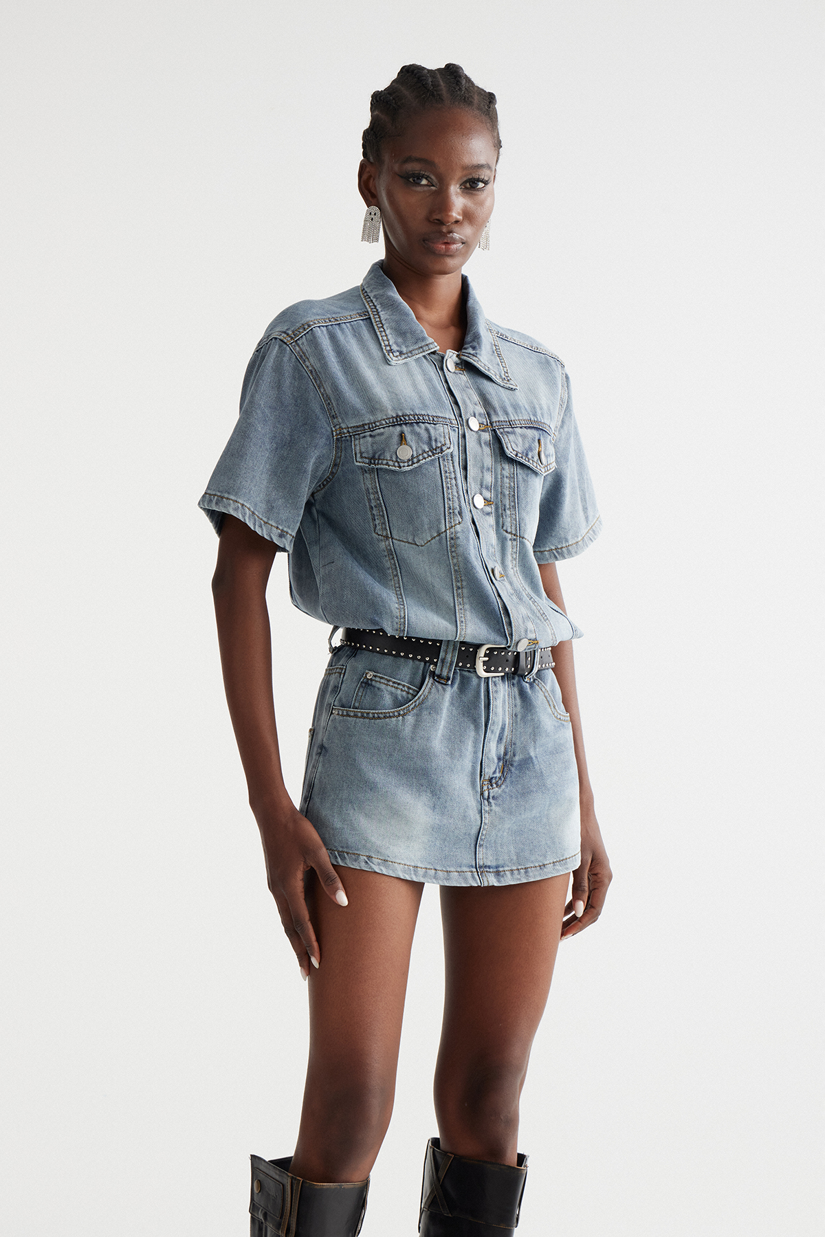 Indalecio Denim Playsuit
