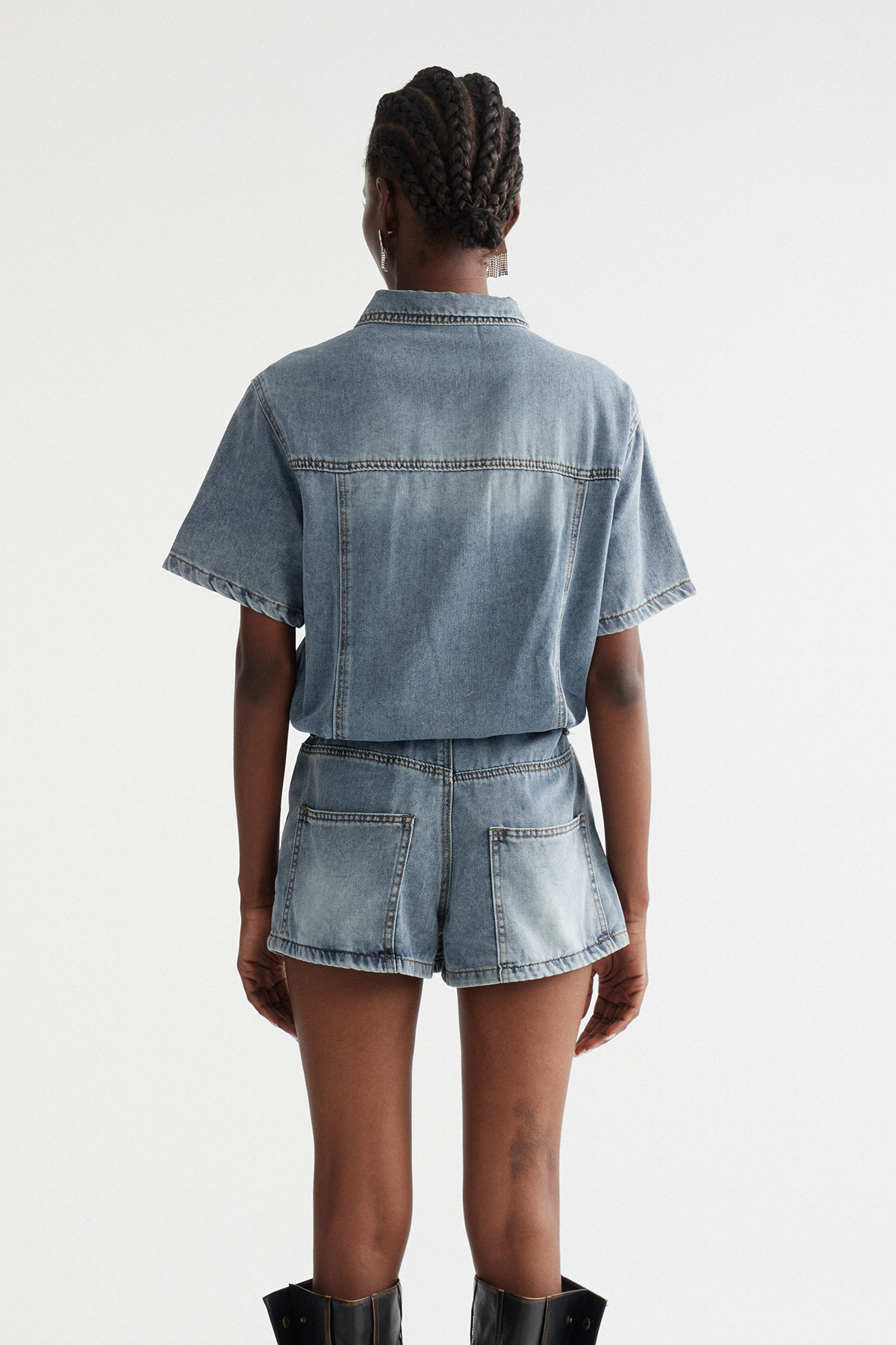 Indalecio Denim Playsuit