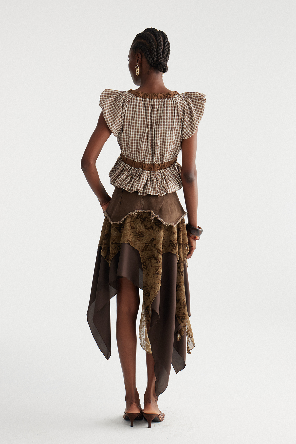India Asymmetric Ruffle Mini Skirt