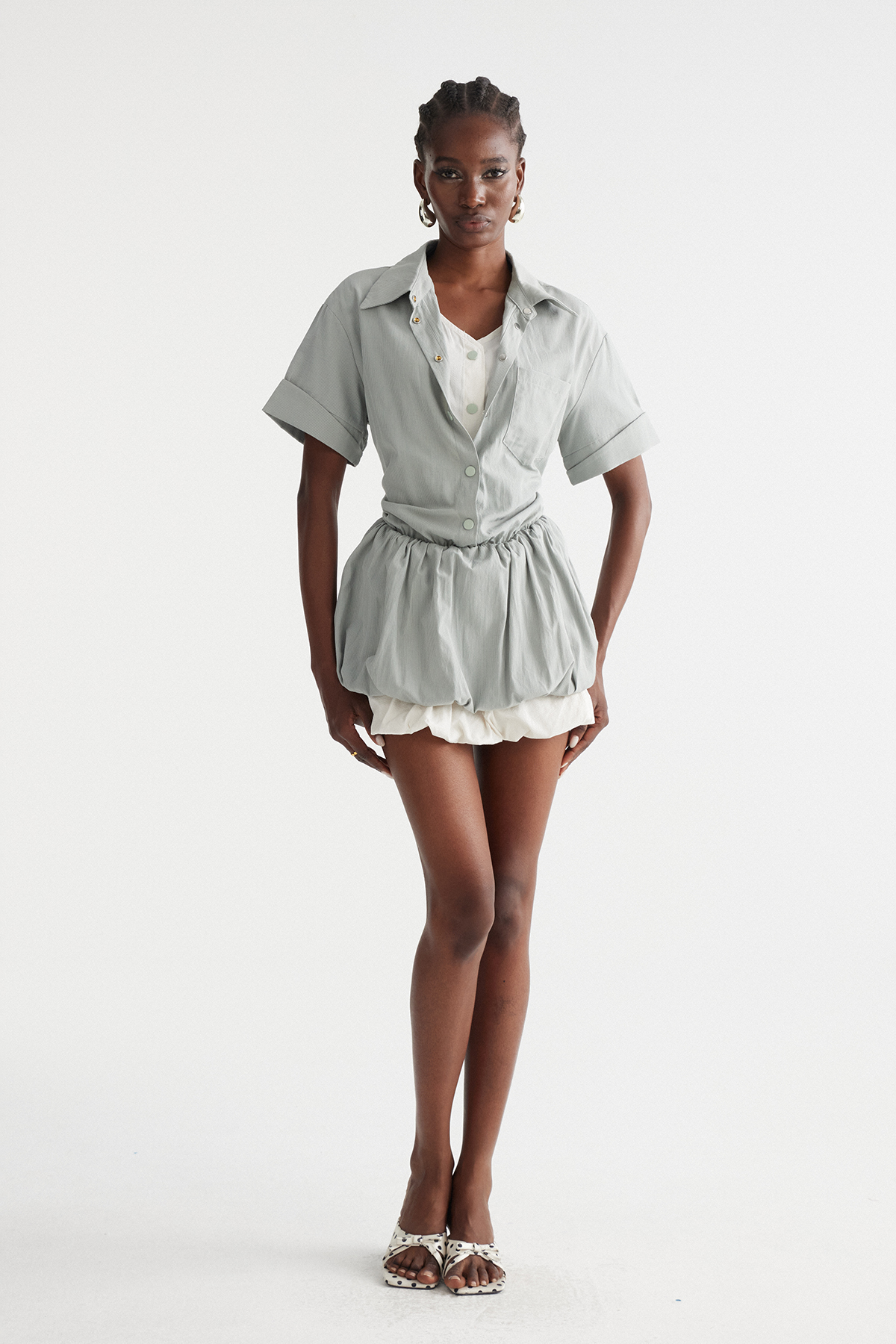 Indra Bubble Mini Shirt Dress