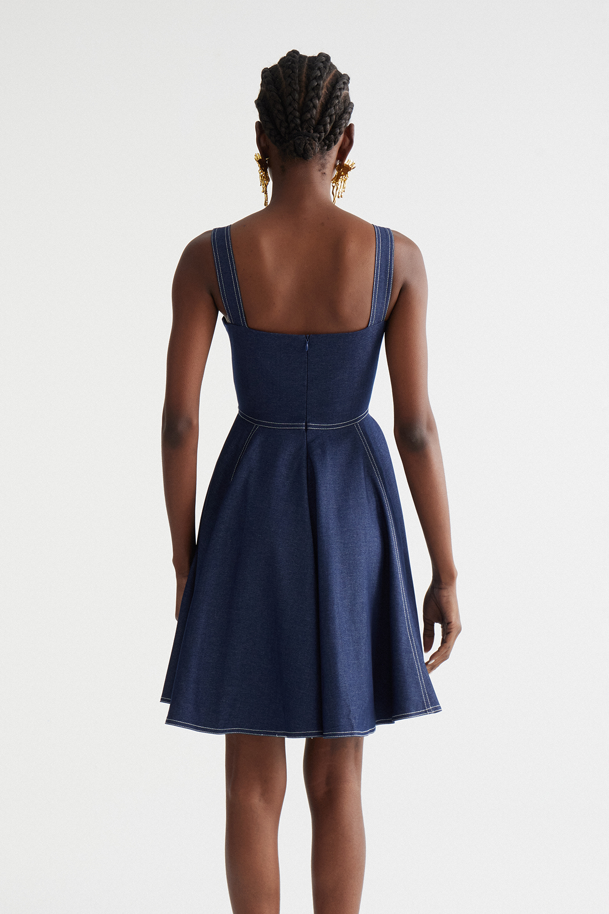 Indrajit Sleeveless Ruffle Mini Dress