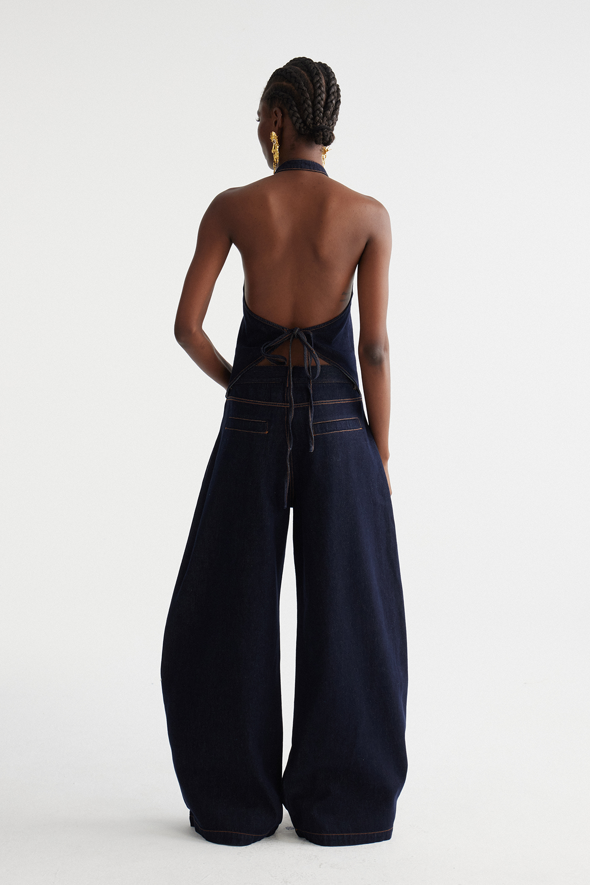 Indrani Halter Neck Denim Pants Set