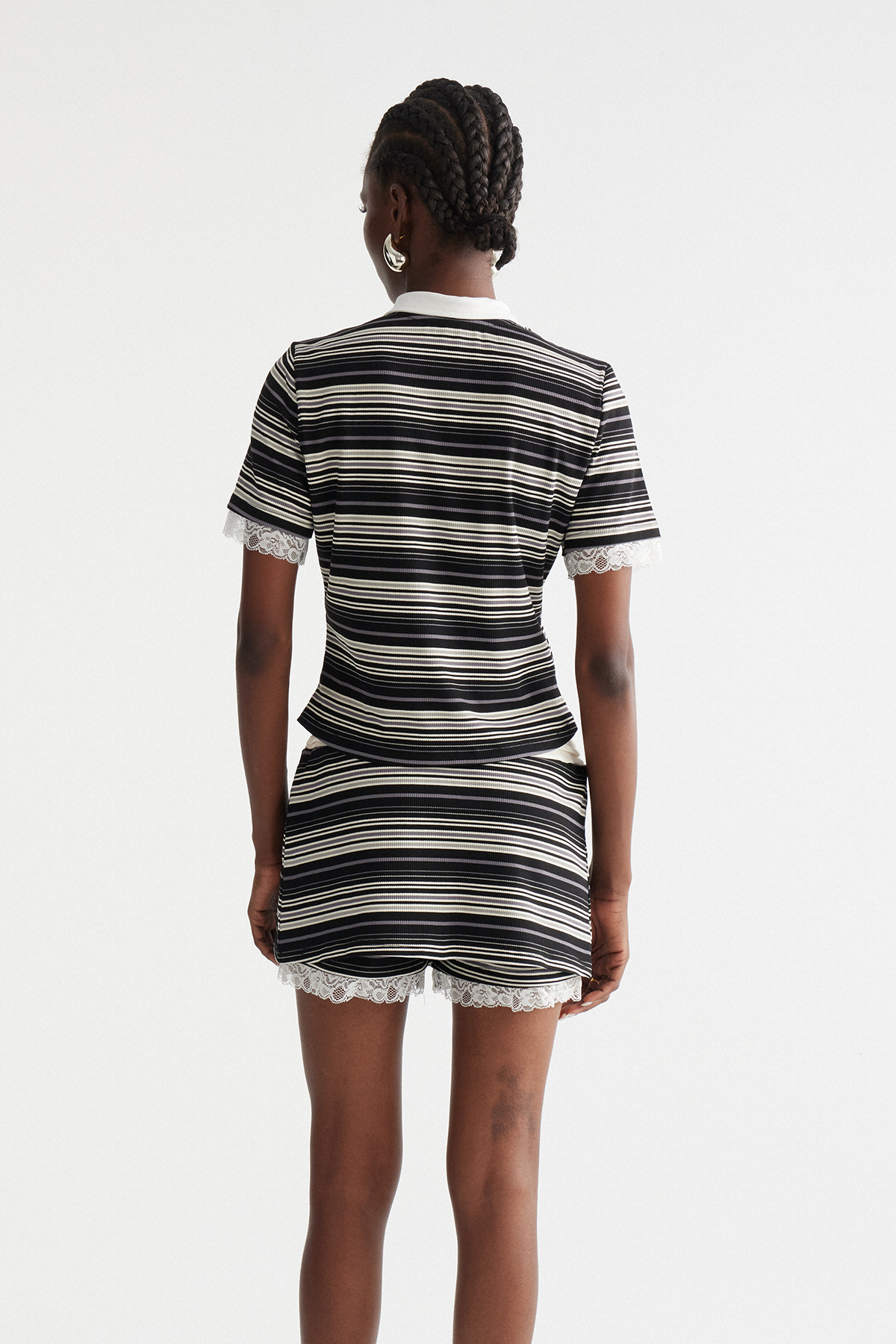 Indumathi Stripe Knit Skirt Set