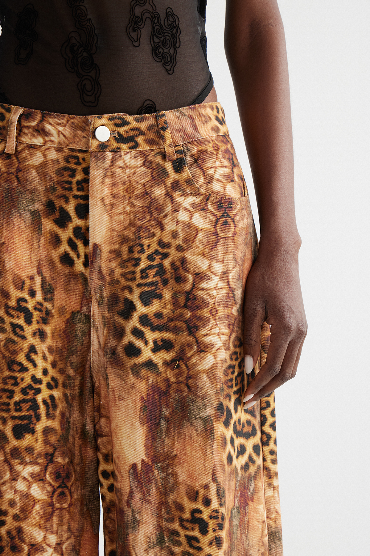 Ine Leopard Wide Leg Jeans