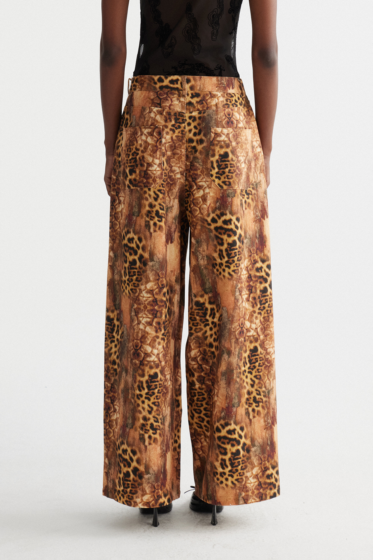Ine Leopard Wide Leg Jeans