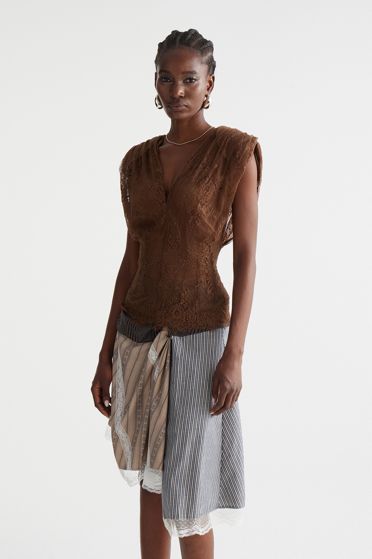 Ines V Neck Lace Top