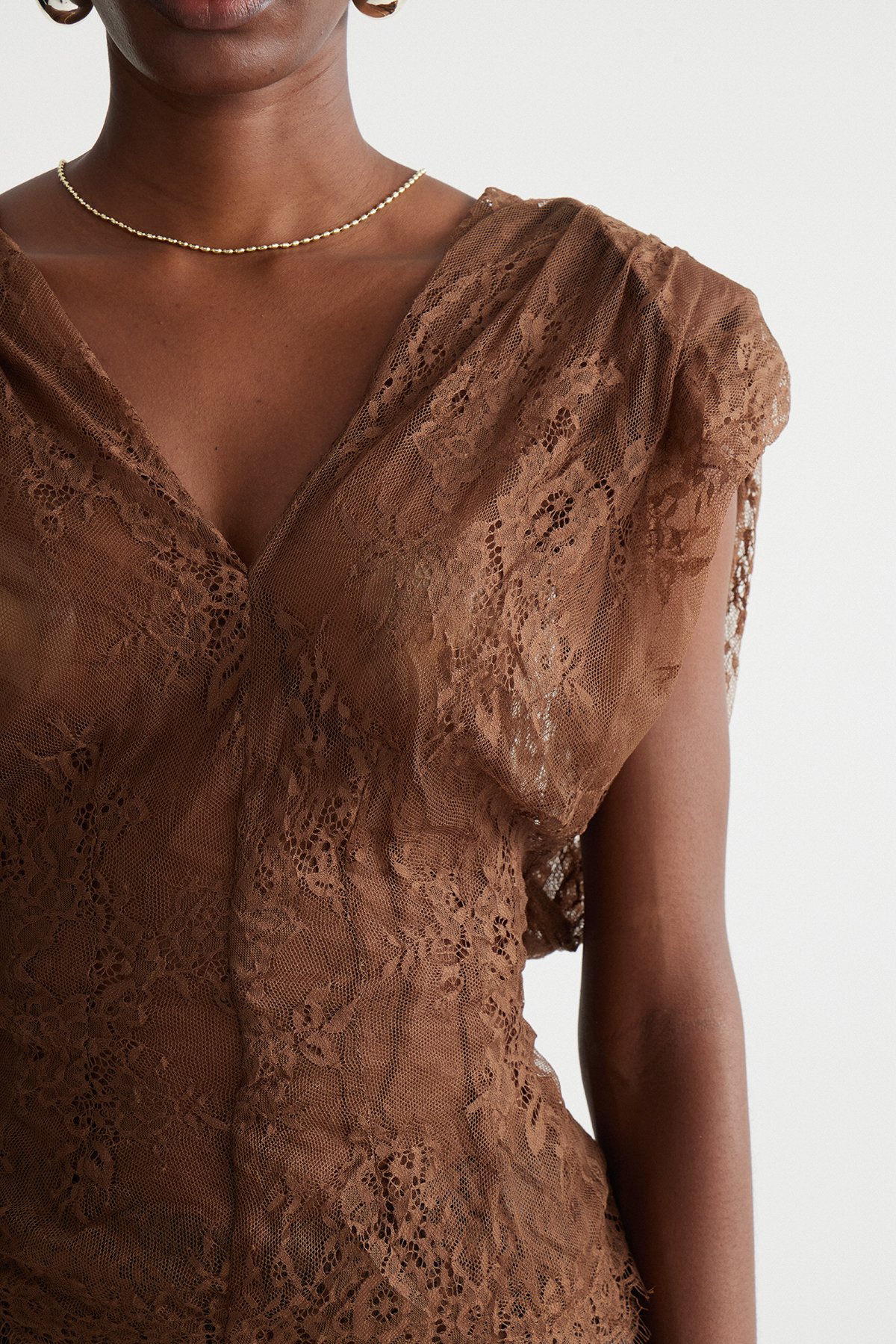 Ines V Neck Lace Top