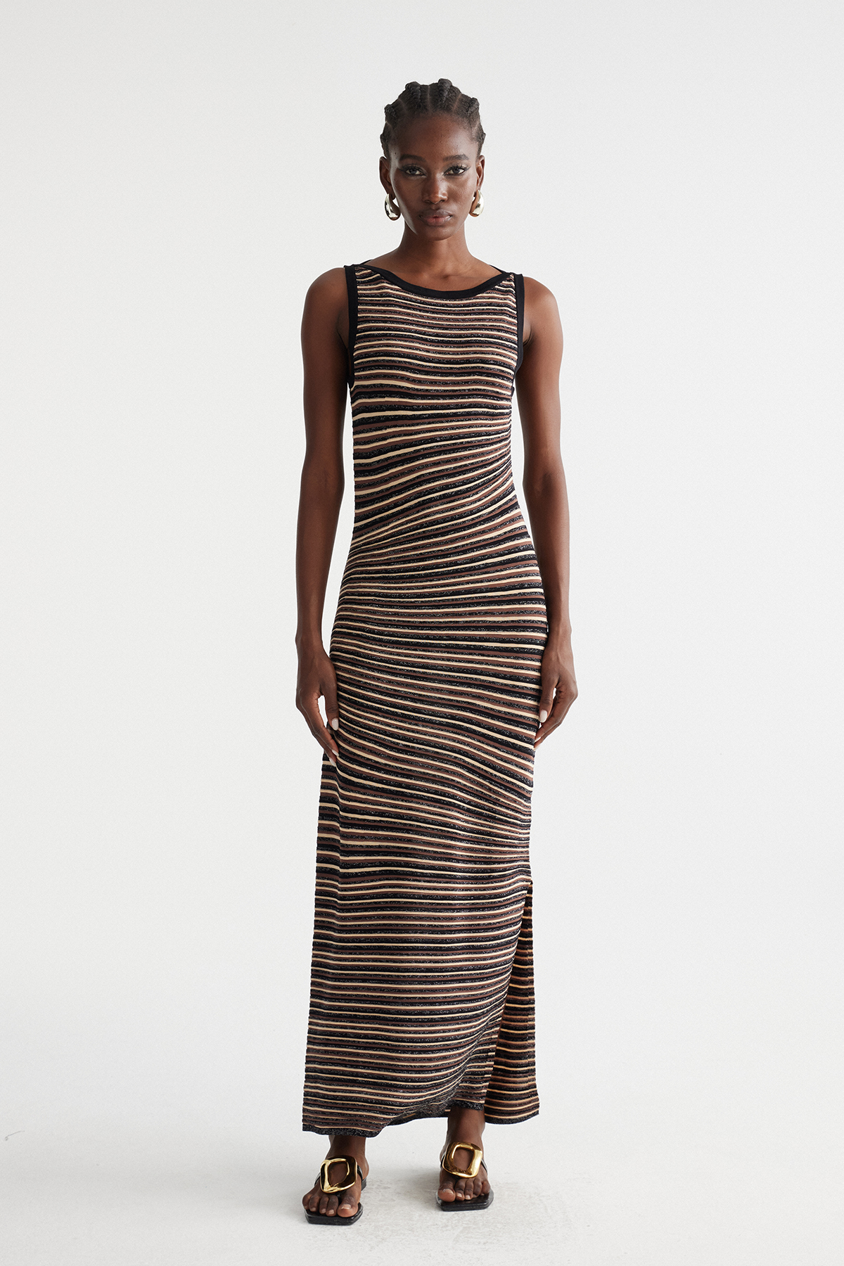 Inessa Sleeveless Stripe Maxi Dress