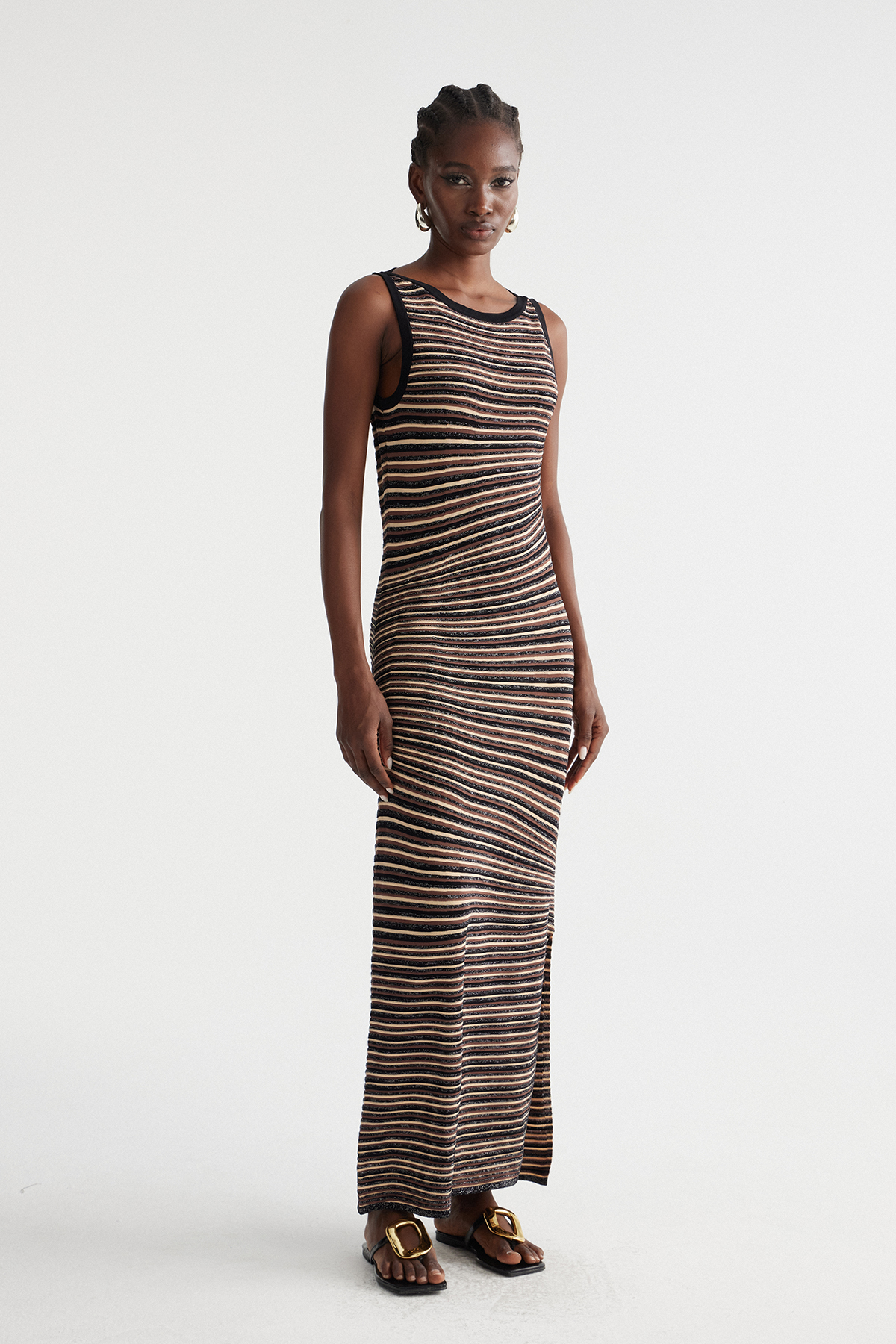 Inessa Sleeveless Stripe Maxi Dress