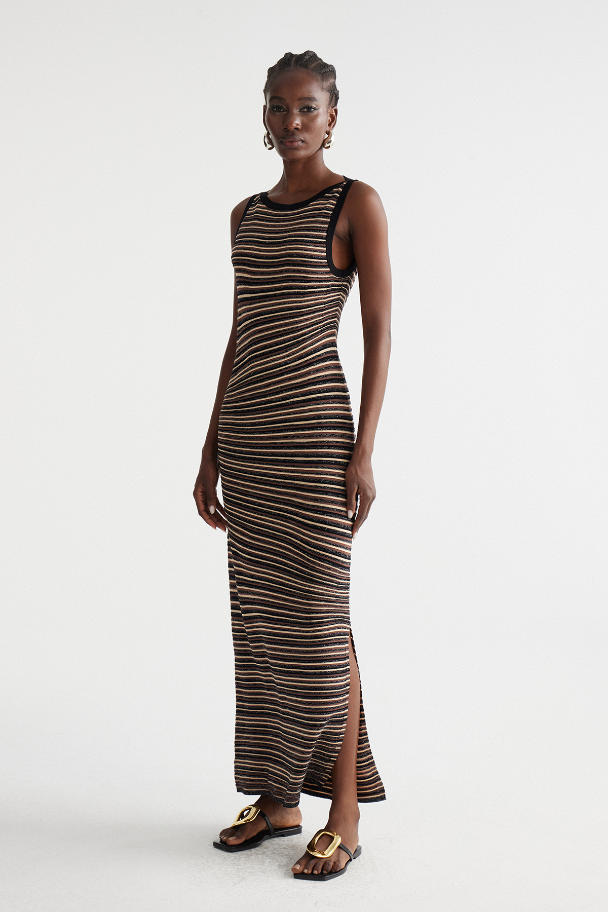 Inessa Sleeveless Stripe Maxi Dress