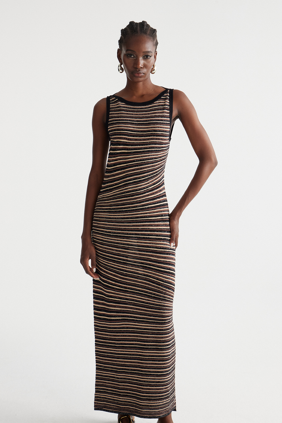 Inessa Sleeveless Stripe Maxi Dress