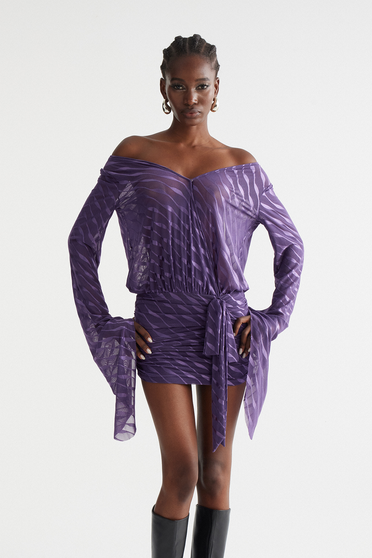 Inez Backless Mesh Mini Dress