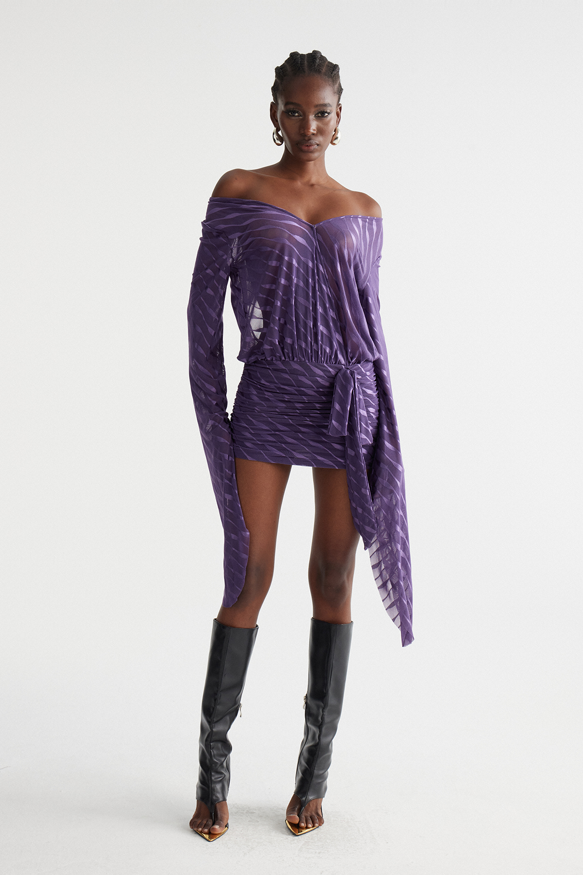 Inez Backless Mesh Mini Dress