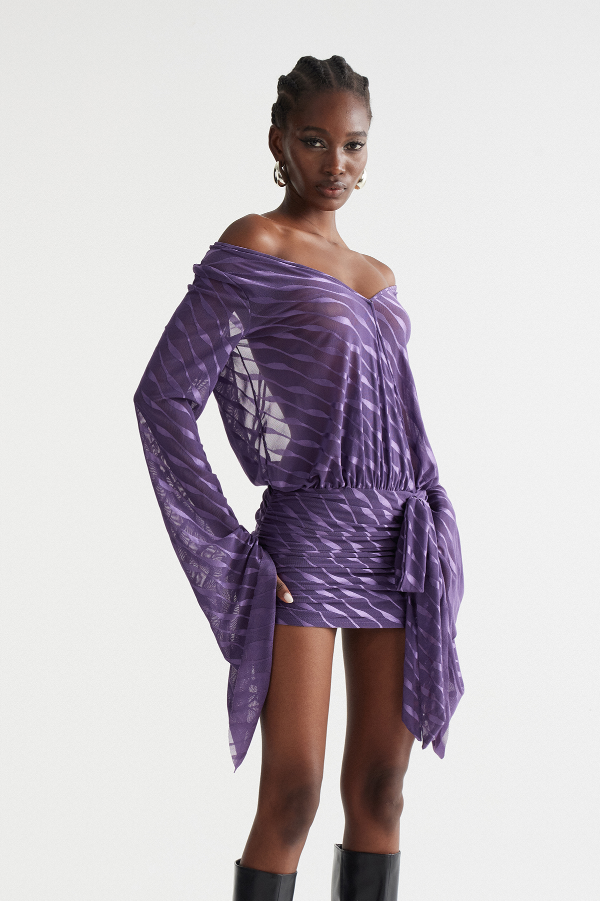 Inez Backless Mesh Mini Dress