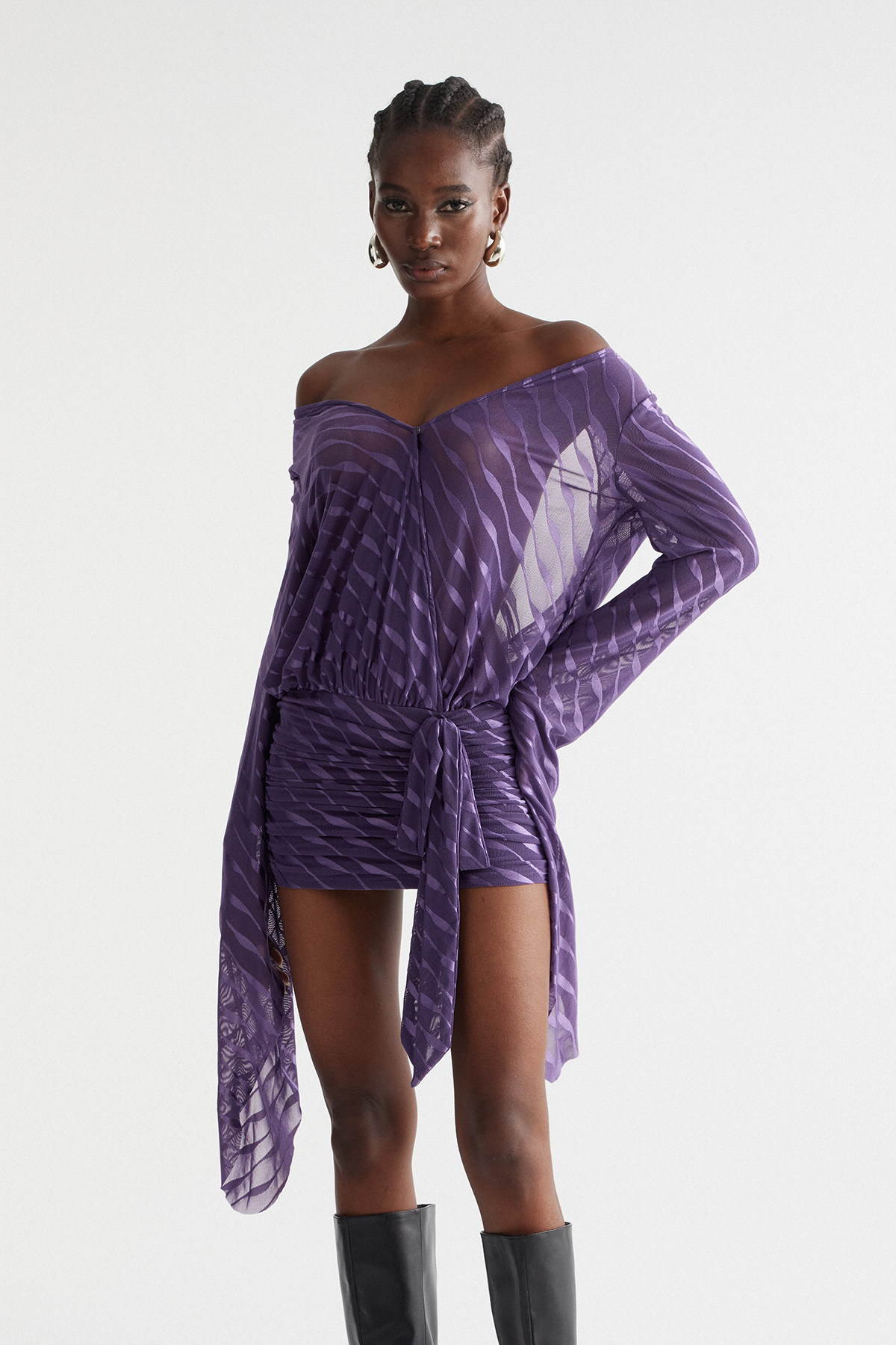Inez Backless Mesh Mini Dress