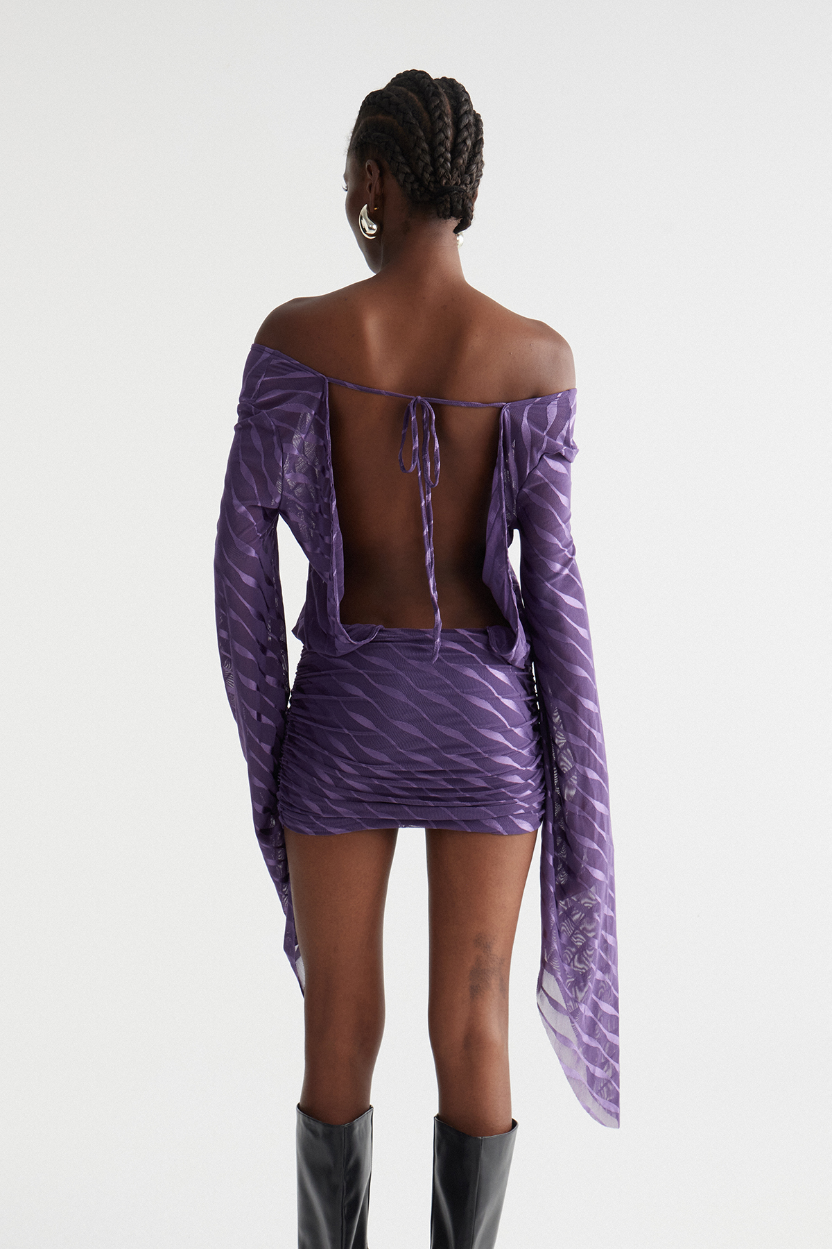 Inez Backless Mesh Mini Dress