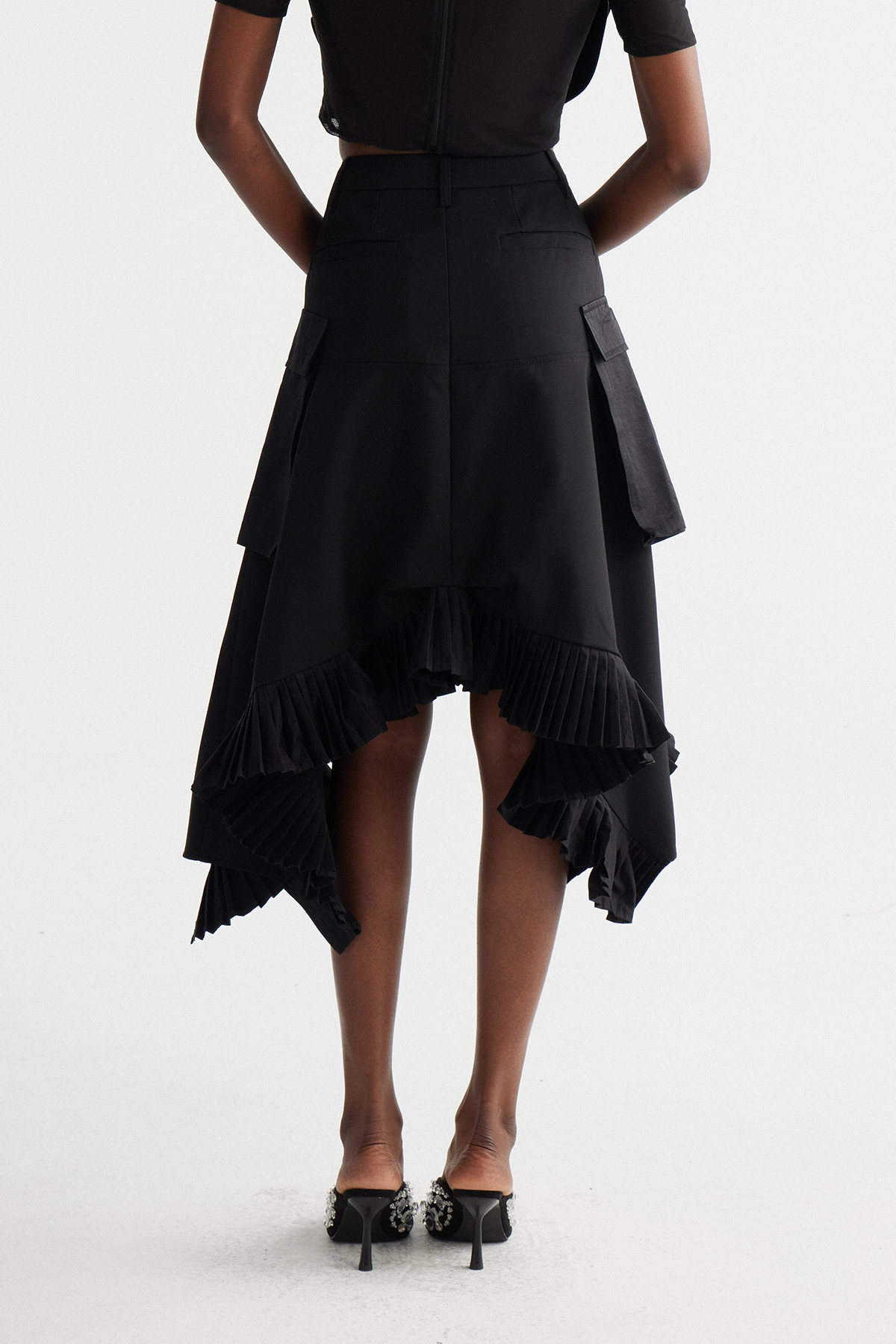 Inga Ruffle High Low Mini Skirt