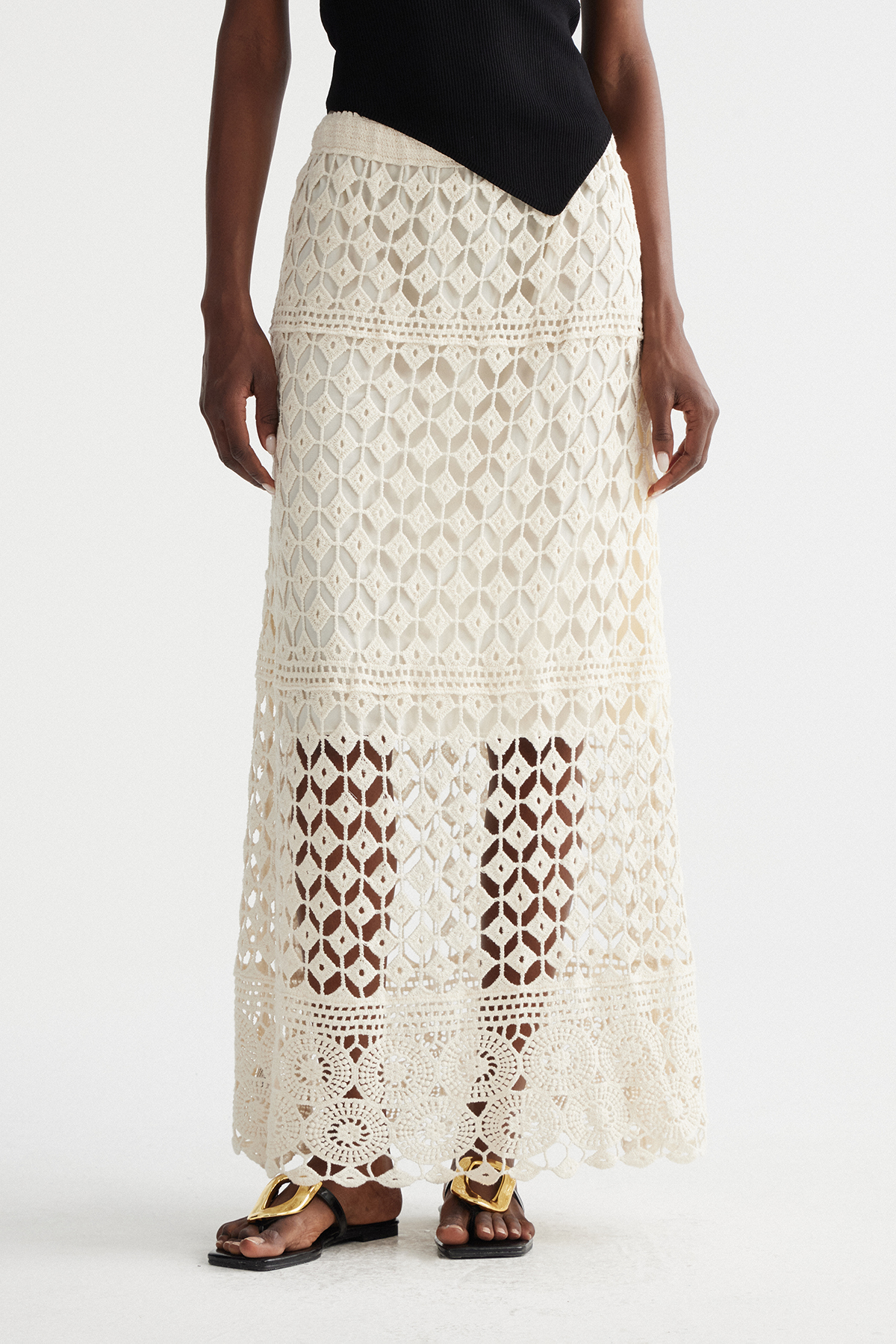 Ingar Lace Cutout Maxi Skirt