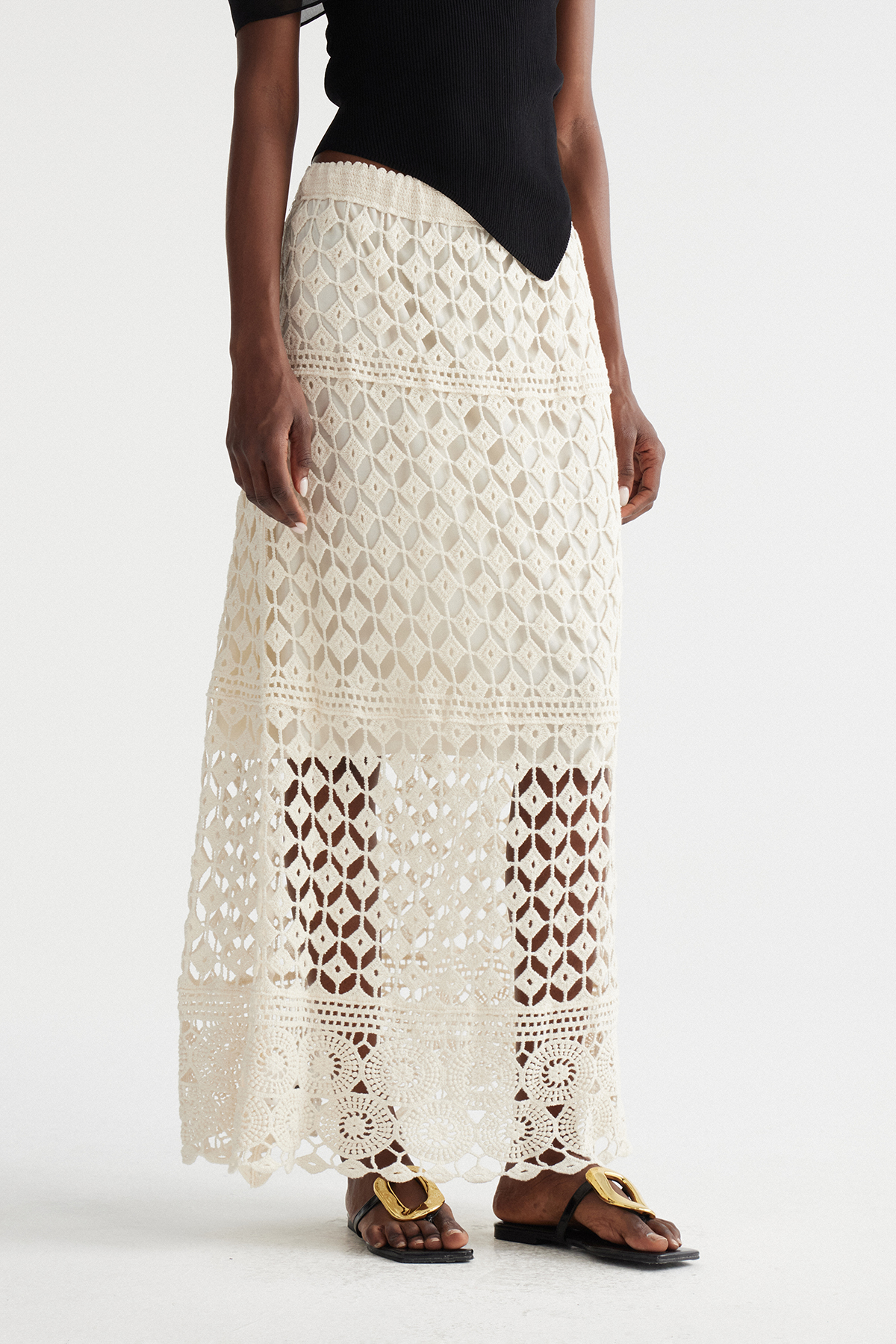 Ingar Lace Cutout Maxi Skirt