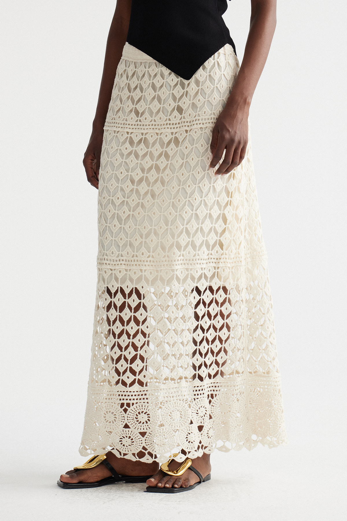 Ingar Lace Cutout Maxi Skirt