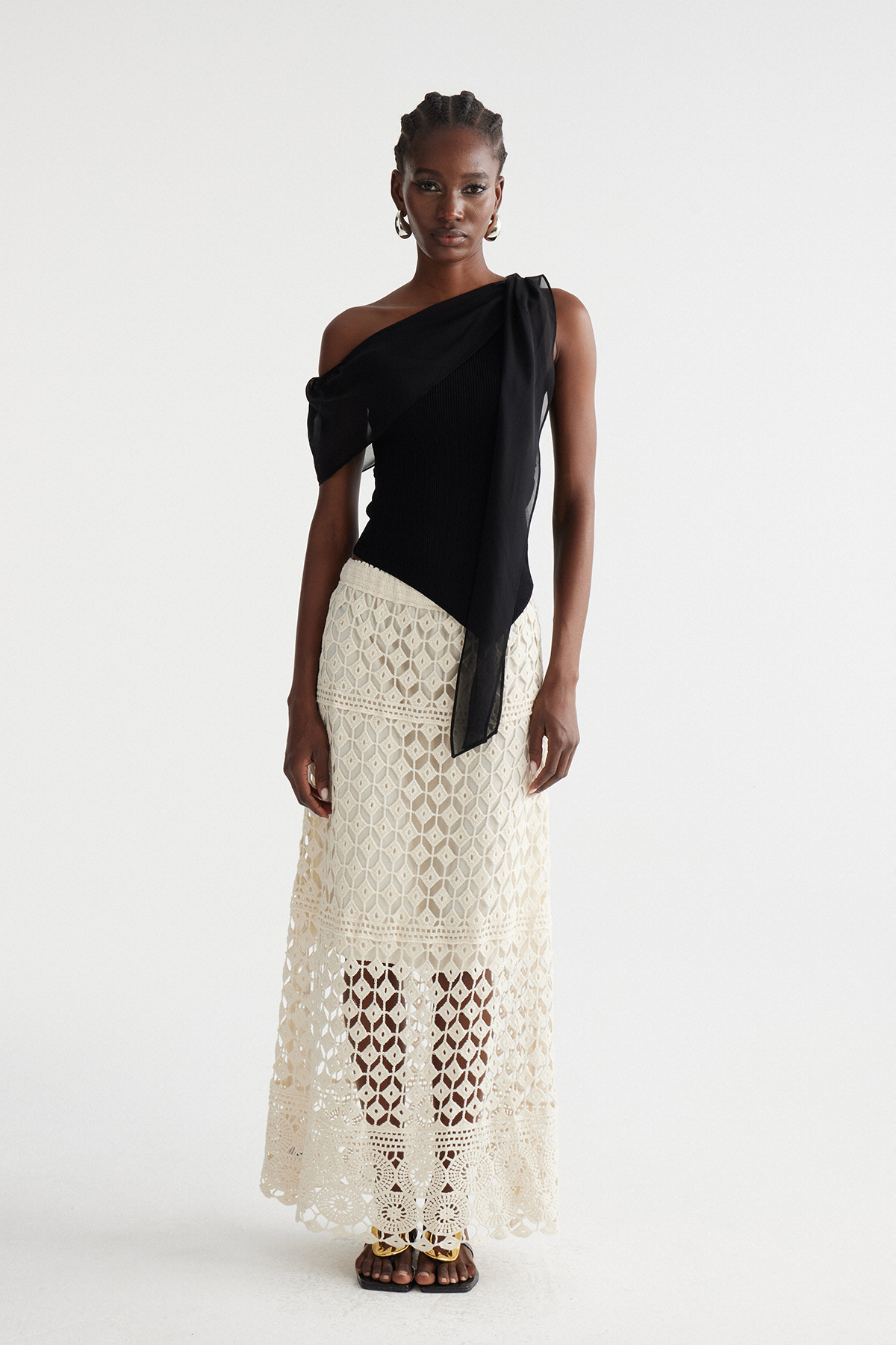 Ingar Lace Cutout Maxi Skirt