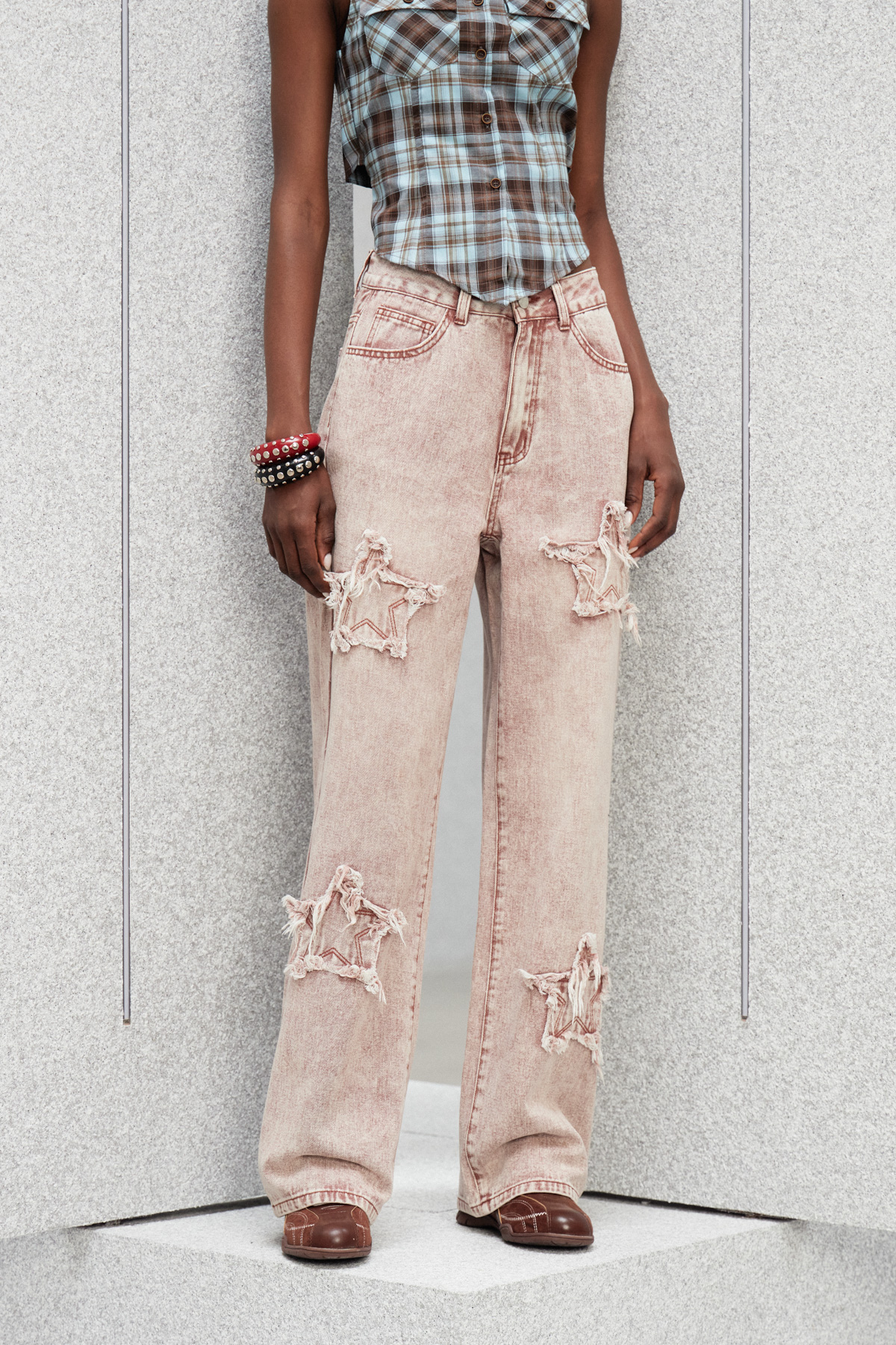 Inger Star Barrel Jeans In Pink