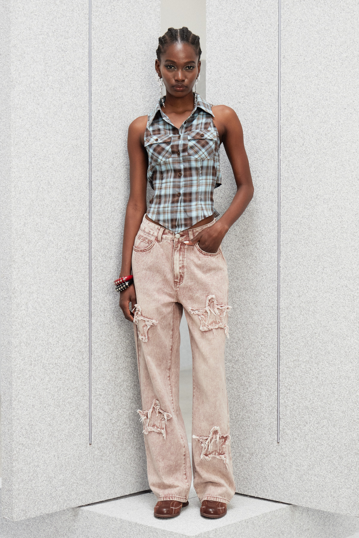 Inger Star Barrel Jeans In Pink