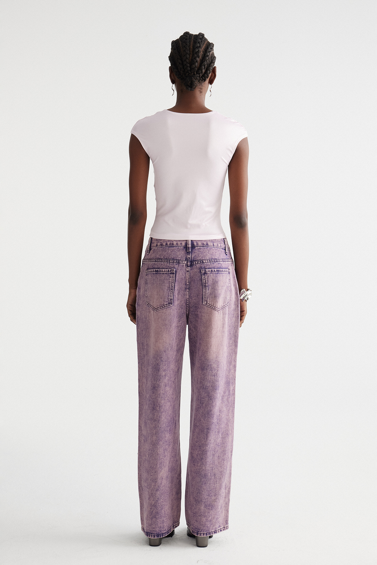 Inger Star Barrel Jeans In Purple