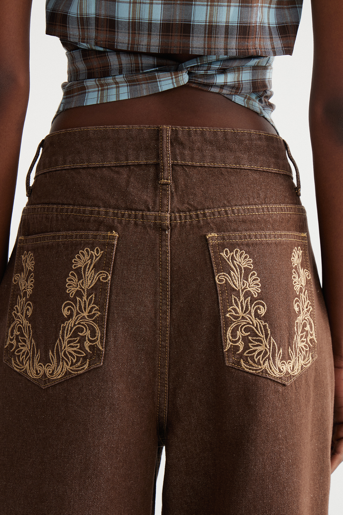 Ingi Wide Leg Jeans In Brown