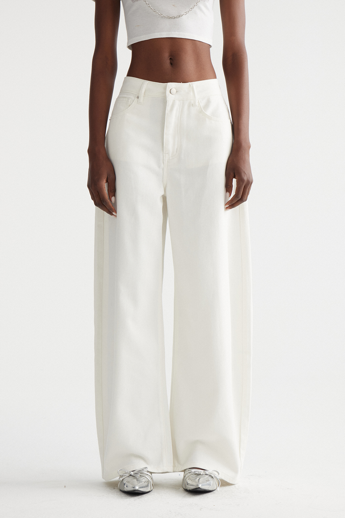 Ingi Wide Leg Jeans In White