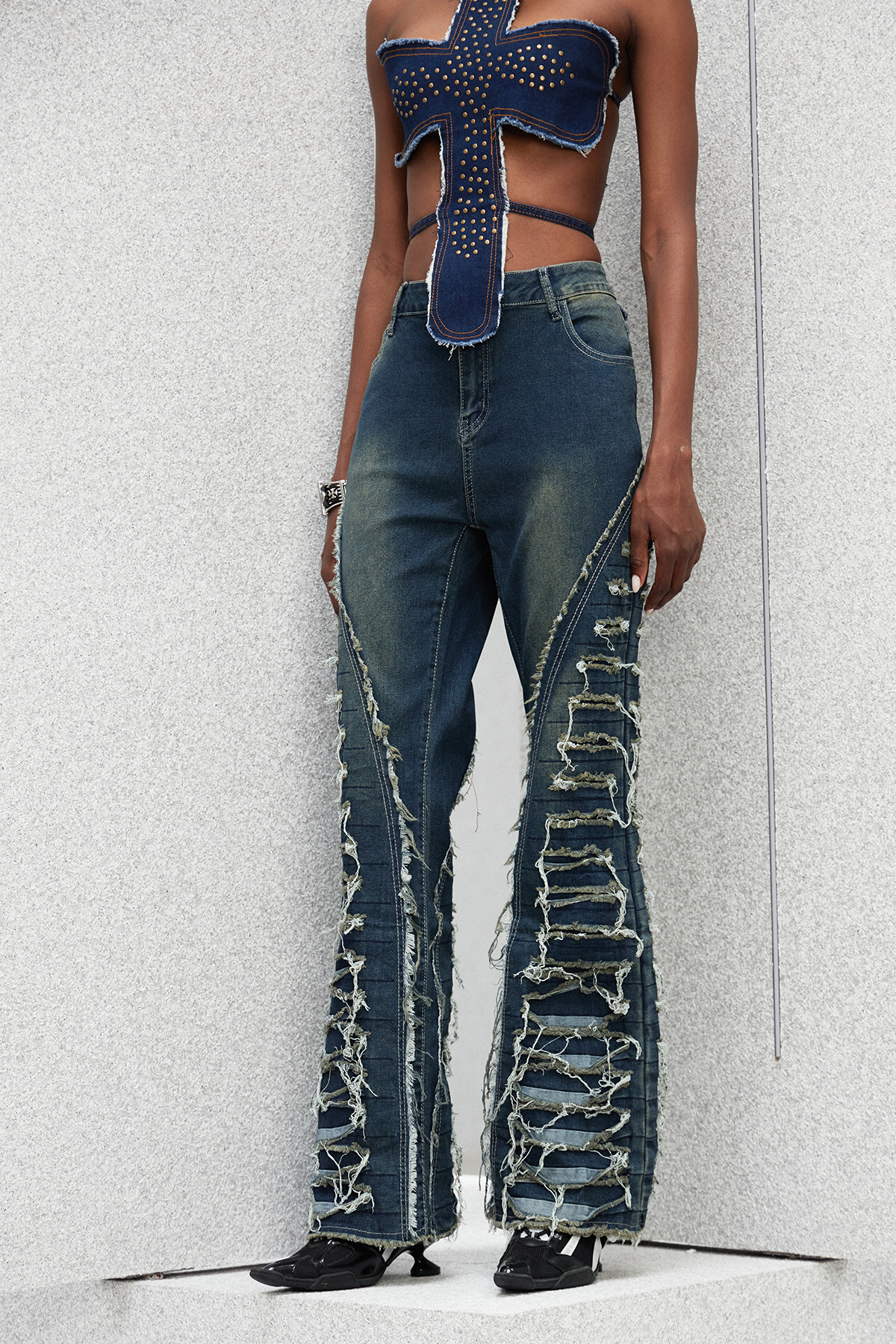 Ingimarr Ripped Fringe Jeans
