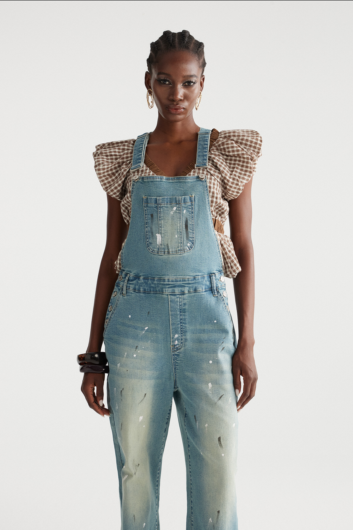Ingkar Splattered Denim Overalls