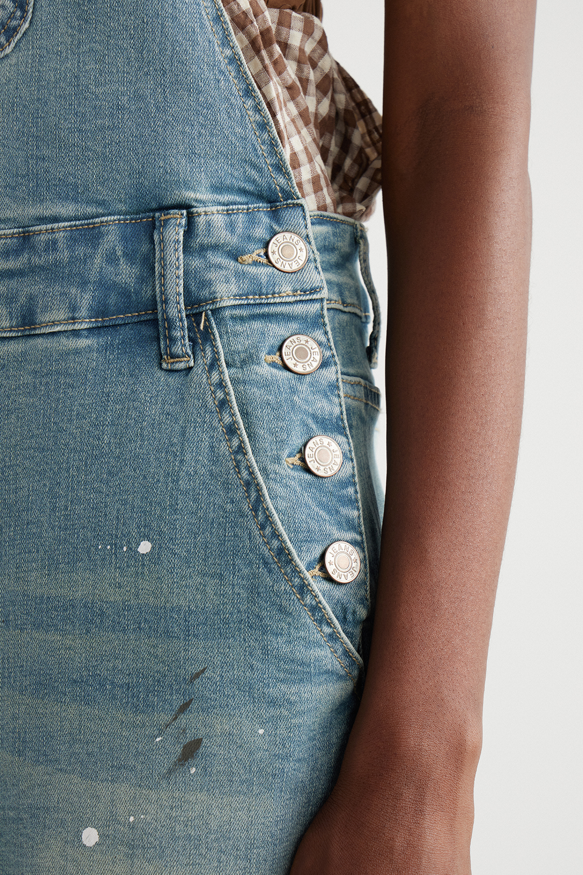 Ingkar Splattered Denim Overalls
