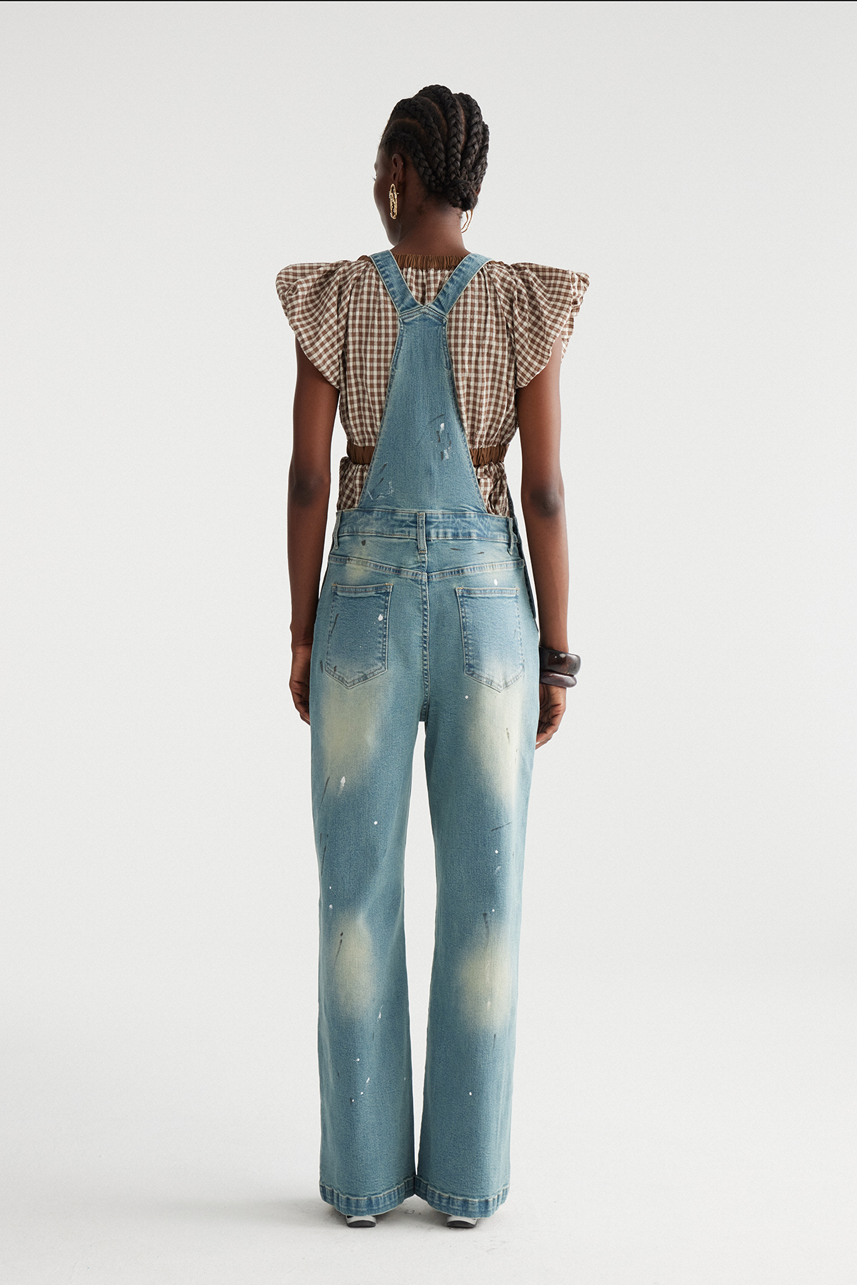 Ingkar Splattered Denim Overalls