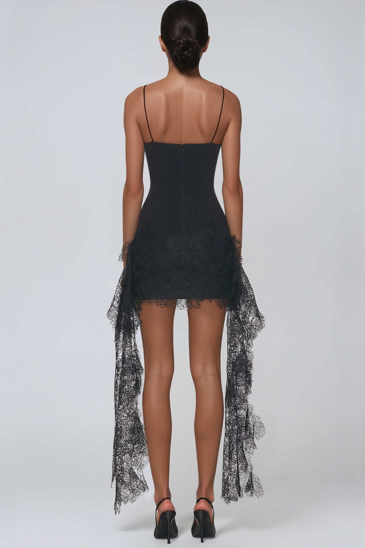 Ingrid Spaghetti Lace Fringe Mini Dress